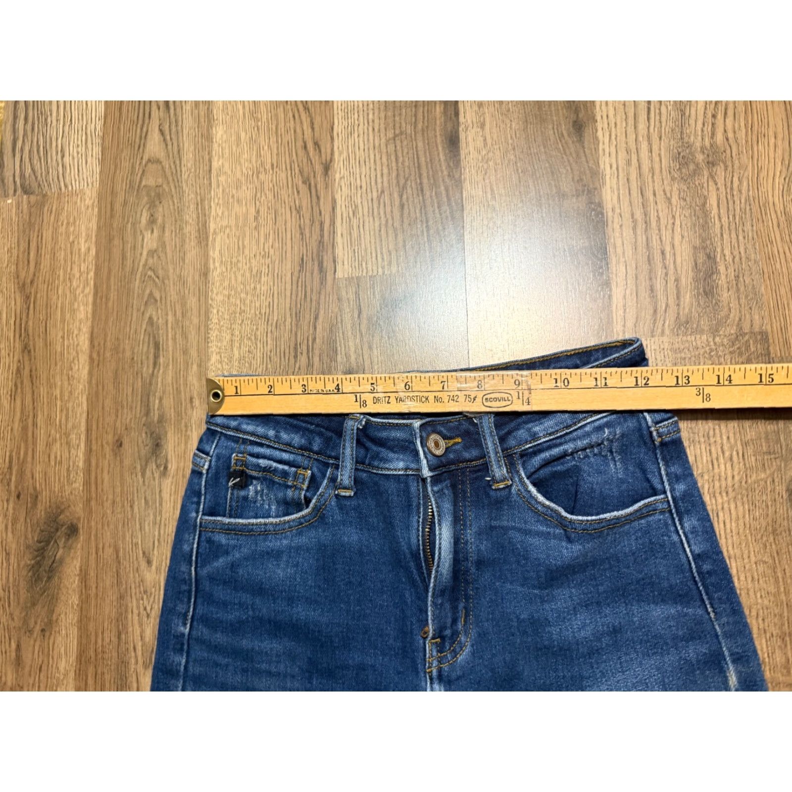 Vintage KanCan Jeans, Women's Size 24, Blue Denim, Straight Leg, High Rise, 5-Pocket, Regular Rise, Pockets, Jeans Size 42" / US 20 - 7 Thumbnail