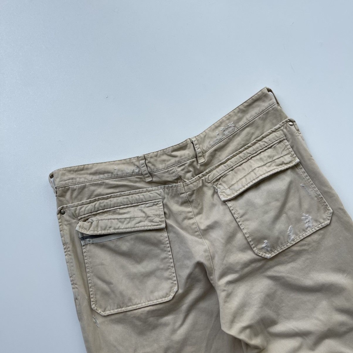 Prada Prada Vintage Pocket Archive Distressed Pants Beige Size US 34 / EU 50 - 5 Thumbnail