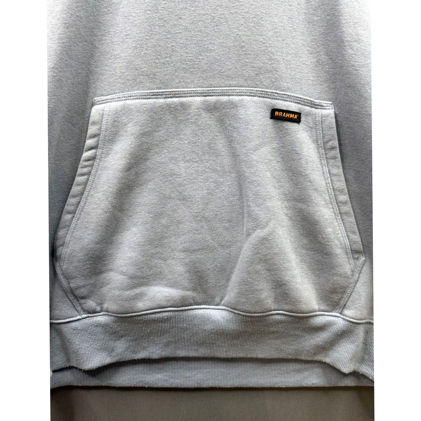 Vintage Brahma Hoodie Mens Heavyweight Fleece Lined Pullover Light Blue Kangaroo Pocket Drawstring Hooded Regular Large Mens Size US L / EU 52-54 / 3 - 3 Thumbnail