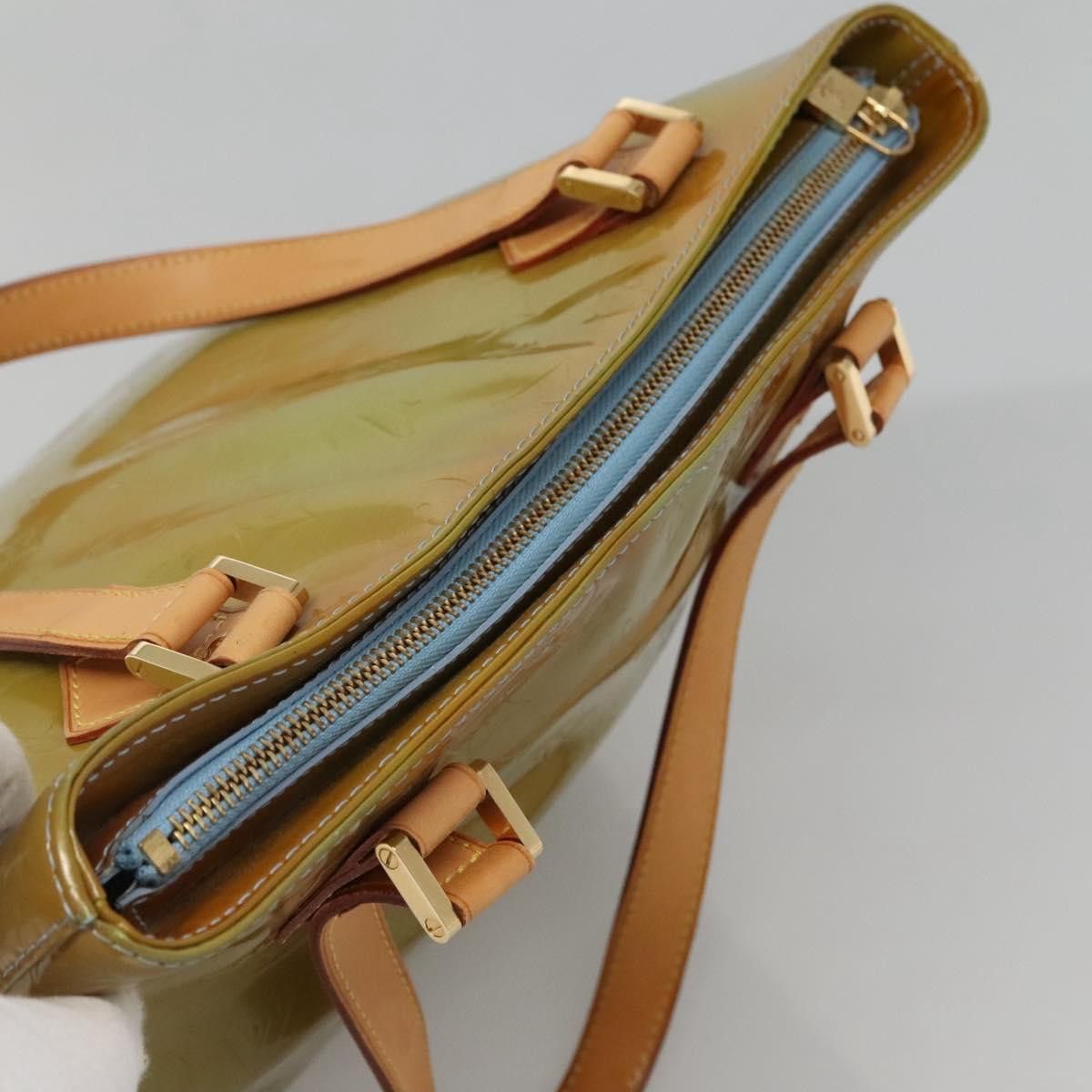 Louis Vuitton LOUIS VUITTON Monogram Vernis Houston Hand Bag Baby Blue Size ONE SIZE - 6 Thumbnail