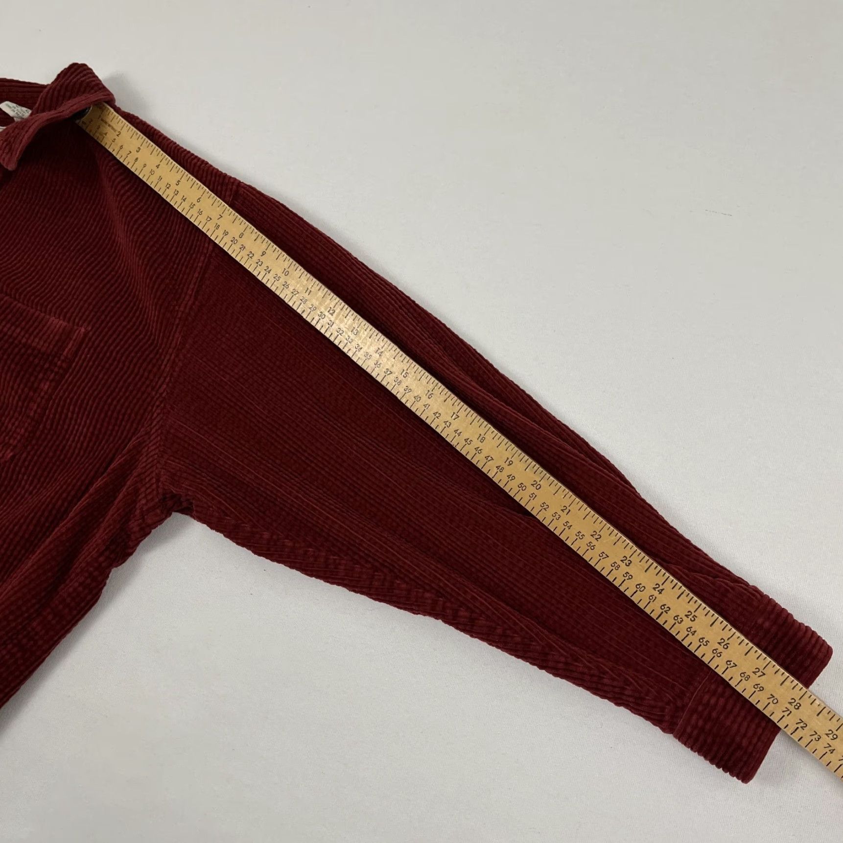 Vintage LL Bean Shirt Womens XL Crop Red Thick Corduroy Shacket Wide Whale Cabin Barn Size XL / US 12-14 / IT 48-50 - 5 Thumbnail