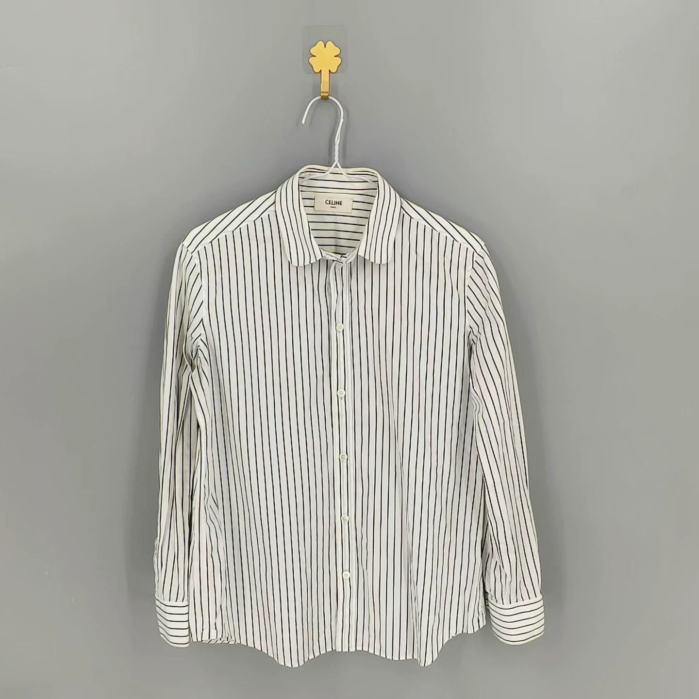 Celine CELINE Black and White Striped Shirt Size S / US 4 / IT 40 - 1 Thumbnail