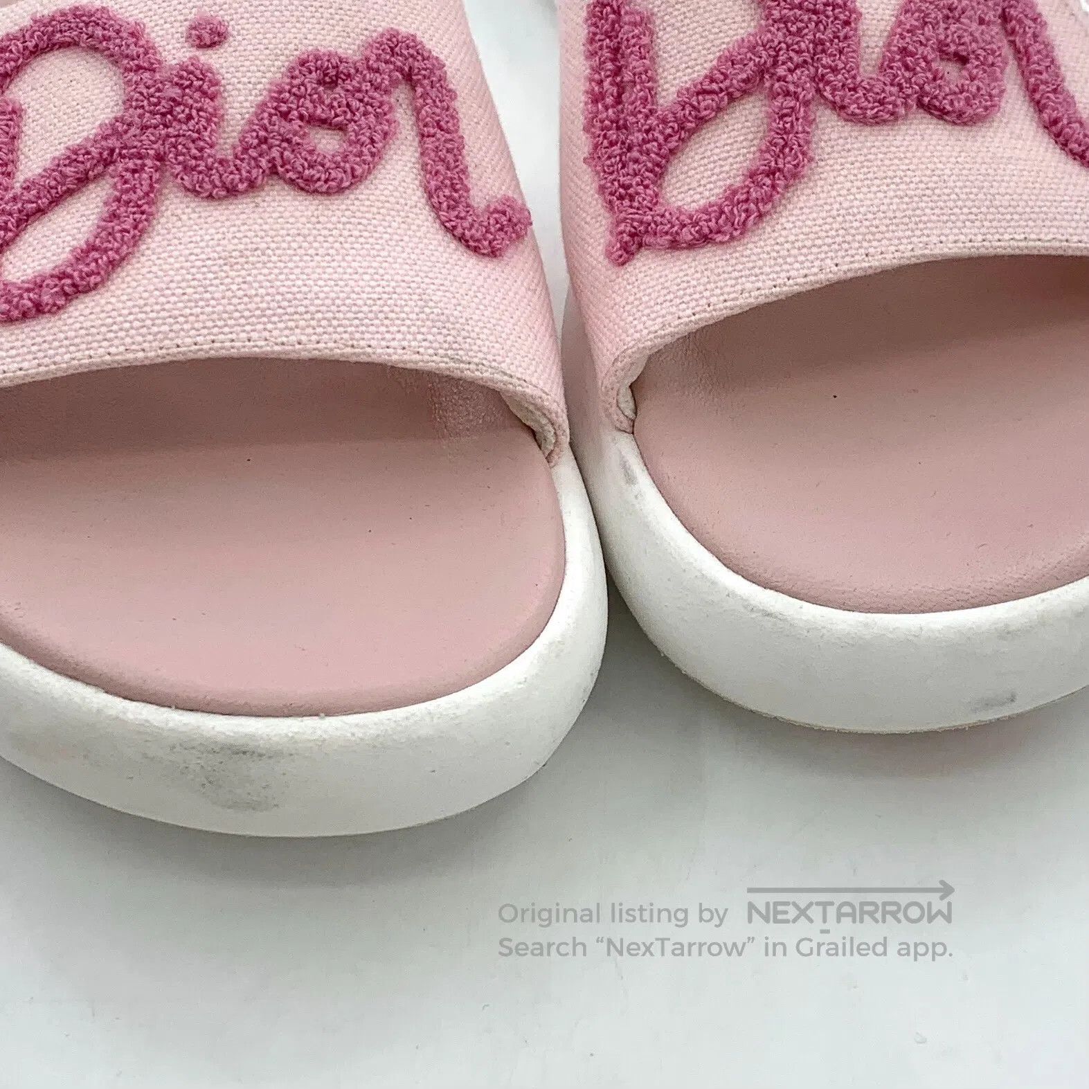 Dior Dior Pink logo letter flocking casual flat slippers| Size US 5.5 / IT 35.5 - 8 Thumbnail