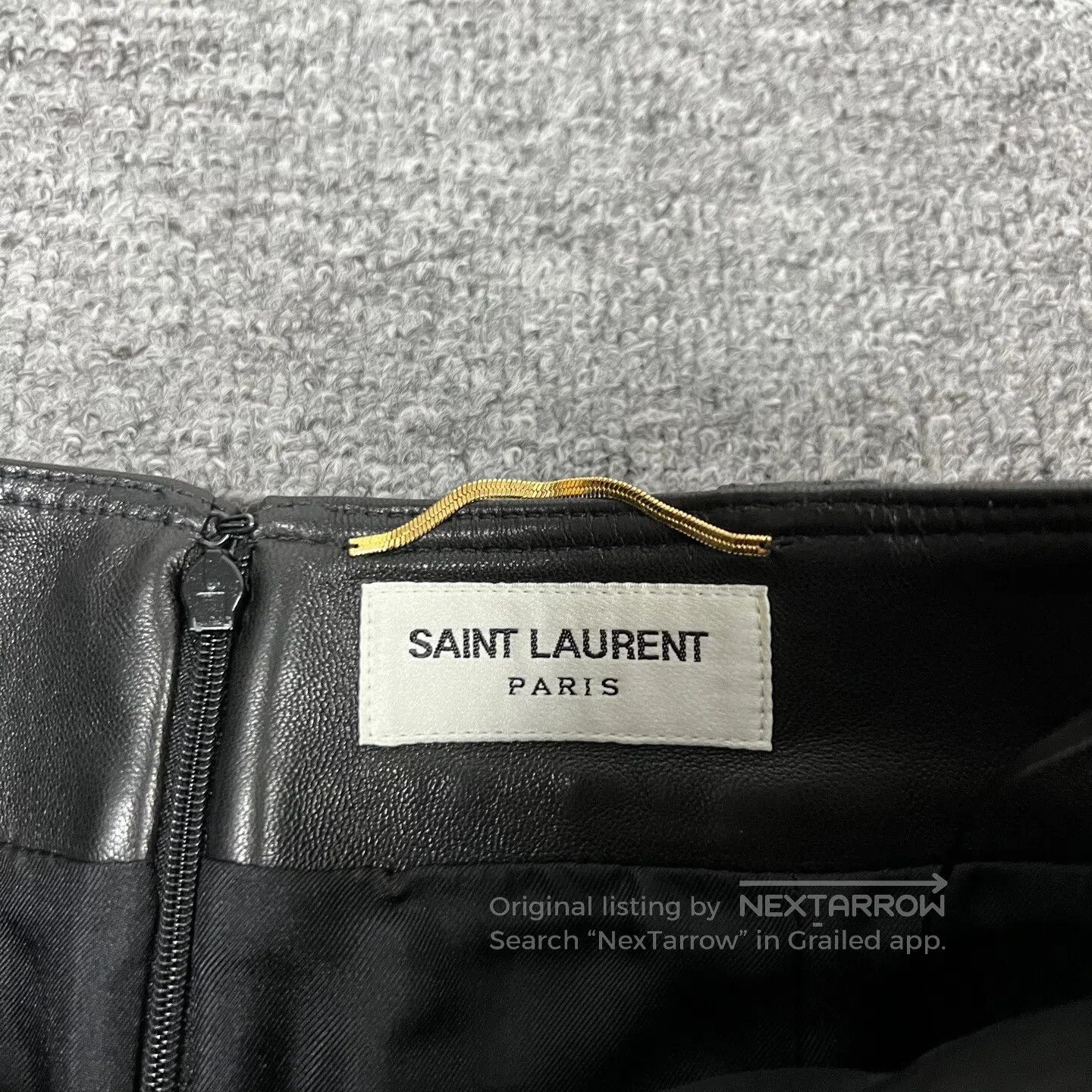 Saint Laurent Paris Saint Laurent Paris size 38 Black skirt, leather skirt, hal Size 28" / US 6 / IT 42 - 4 Thumbnail