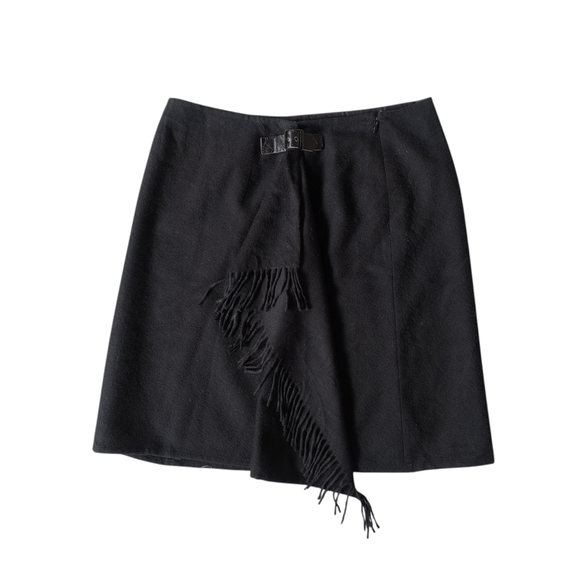 Japanese Brand ☠️ 23 vingt-trois black punk gothic style wool skirt Size 32" / US 10 / IT 46 - 1 Thumbnail