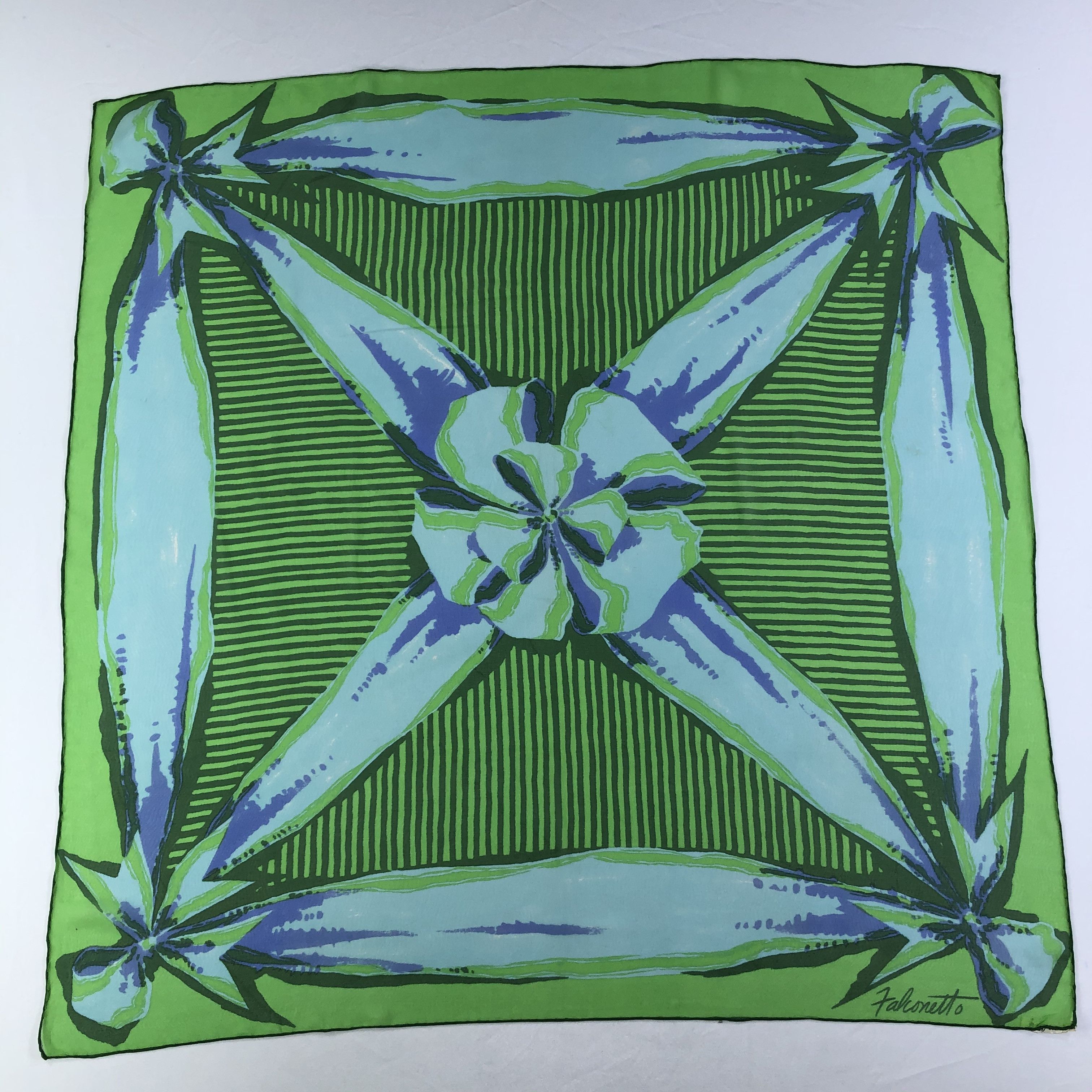 Vintage Vintage Falconetto Silk Scarf Size ONE SIZE - 2 Thumbnail