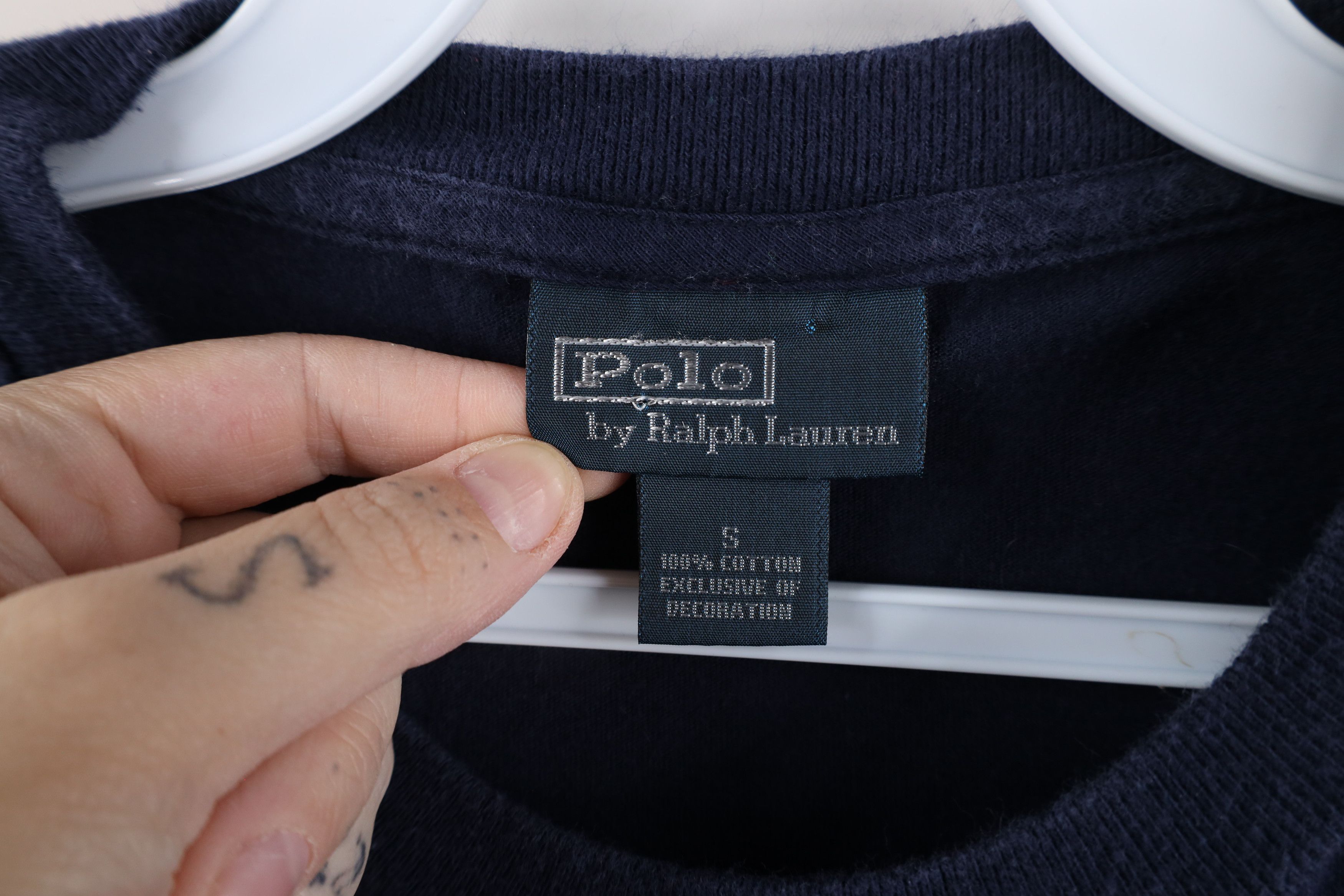 Ralph Lauren × Vintage Vintage 90s Ralph Lauren Long Sleeve T-Shirt Navy Blue Size US S / EU 44-46 / 1 - 6 Thumbnail
