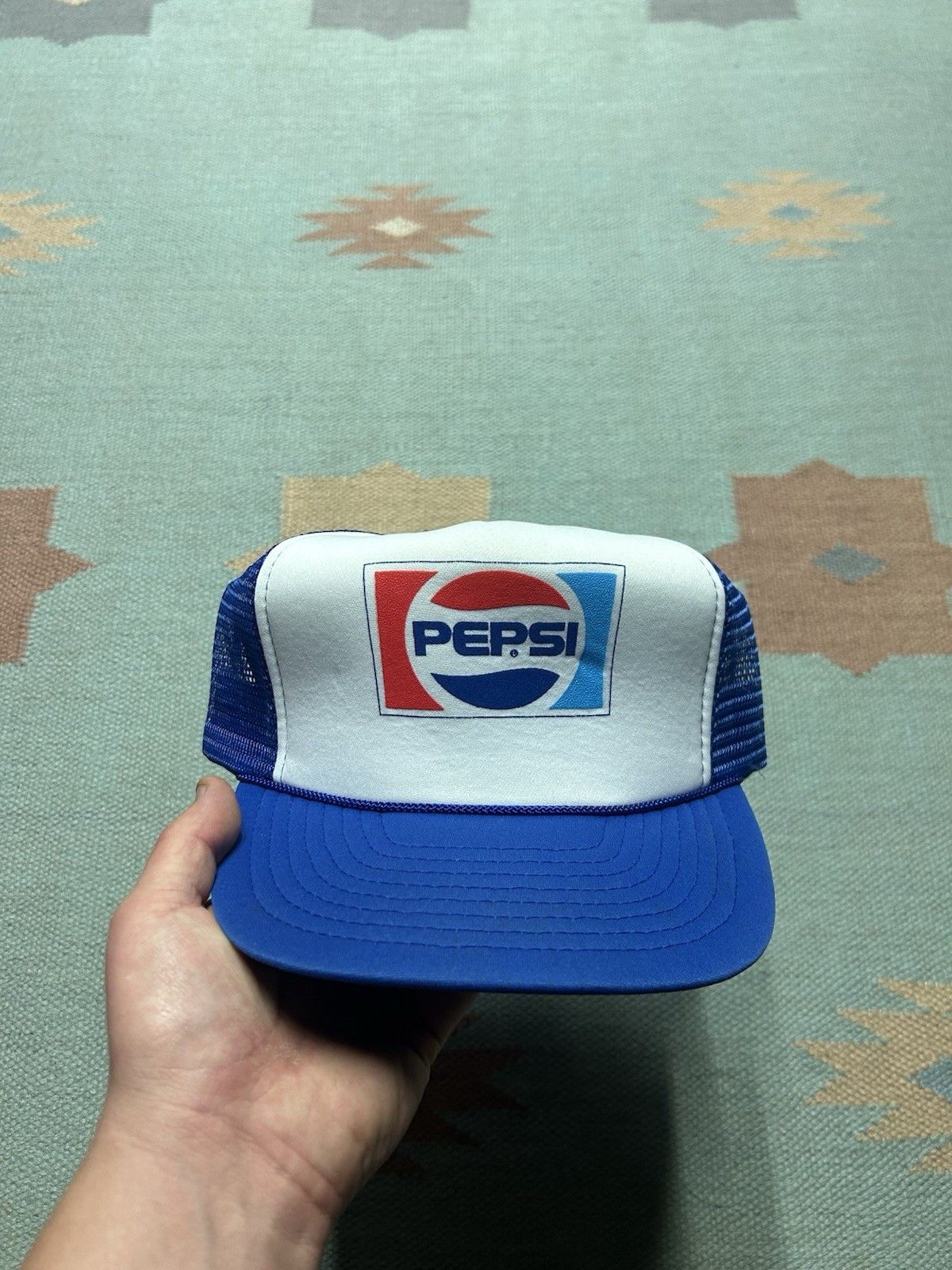 Vintage Vintage trucker hat Pepsi cola soda drink snack blue snap Size ONE SIZE - 2 Thumbnail