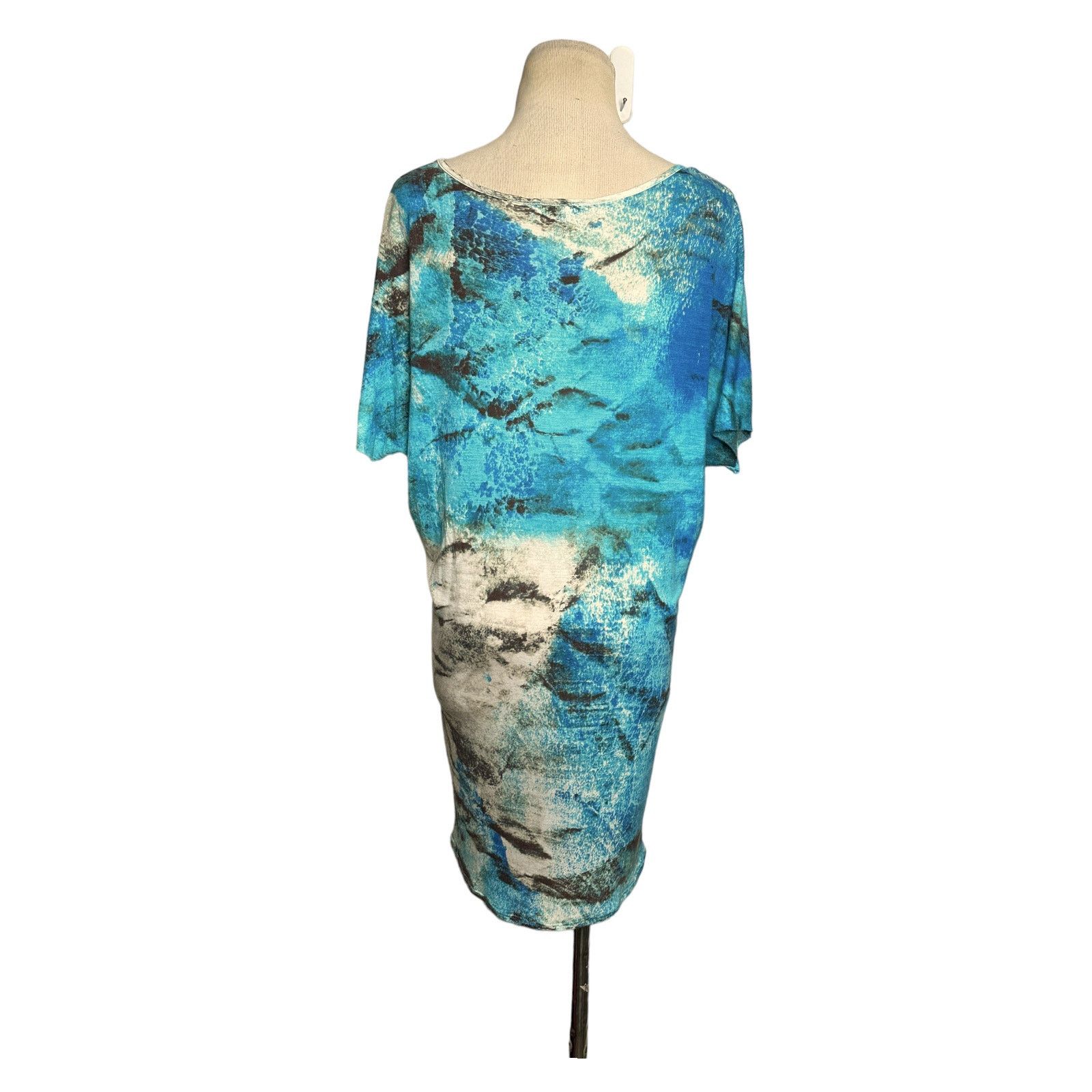 Anthropologie ETT TWA blue splatter short sleeves tunic top size XS Size XS / US 0-2 / IT 36-38 - 2 Thumbnail