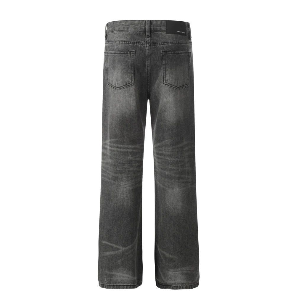 Jean Men's distressed punk vintage washed gradient straight jeans Size US 32 / EU 48 - 2 Thumbnail
