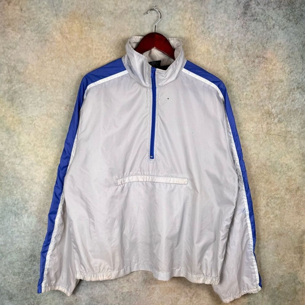 Nike × Vintage VTG 80s Nike Windbreaker Jacket Sz L Gray Blue 1/4 Zip Size US L / EU 52-54 / 3 - 1 Thumbnail