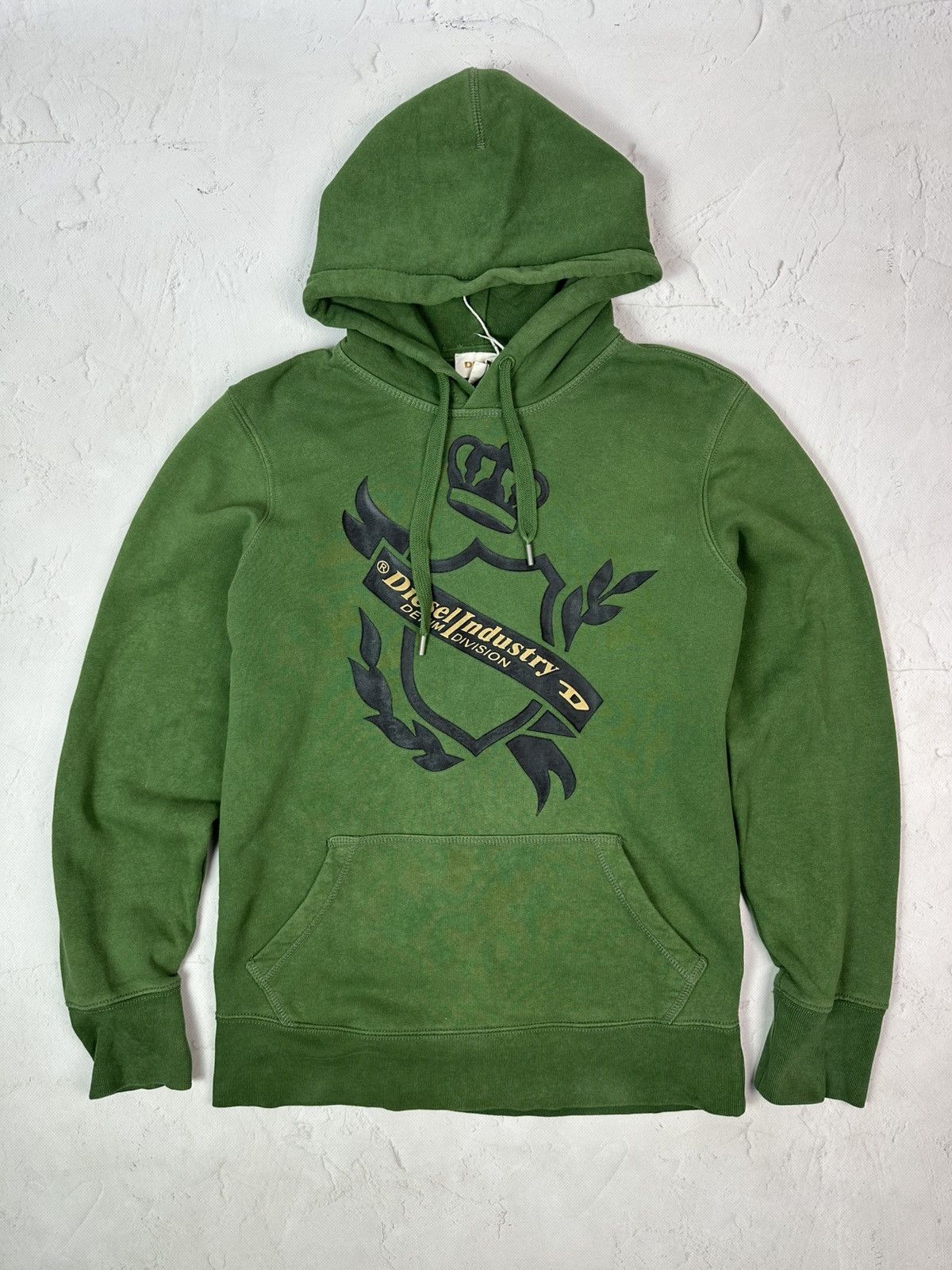 Vintage Diesel Green Printed Hoodie