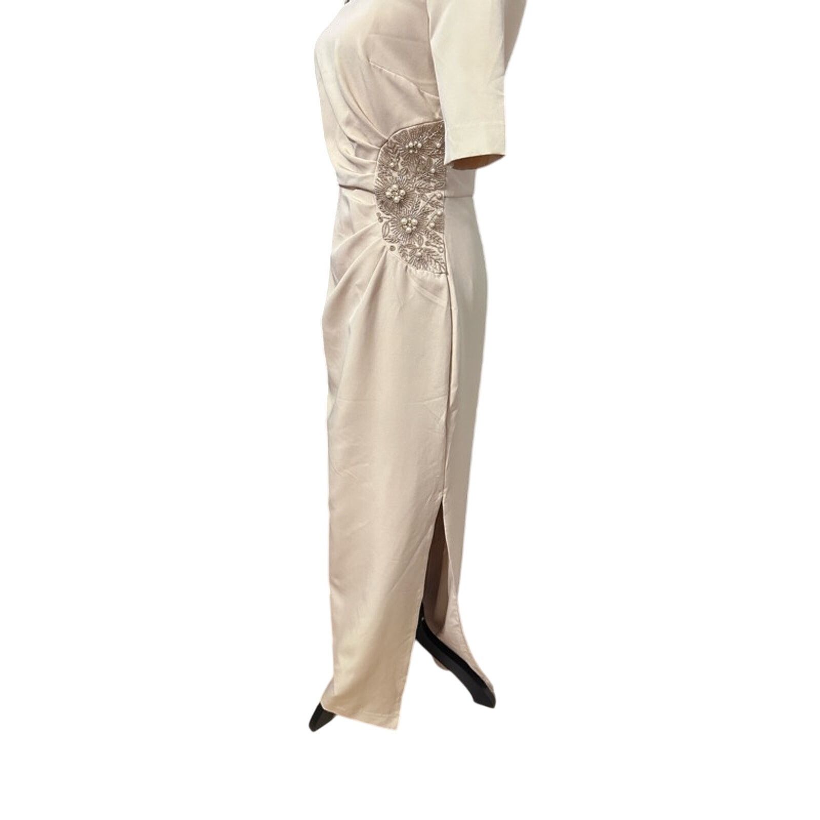 Other JS Collections Sheath Maxi Dress Beaded Beige Women's 4 Size S / US 4 / IT 40 - 5 Thumbnail
