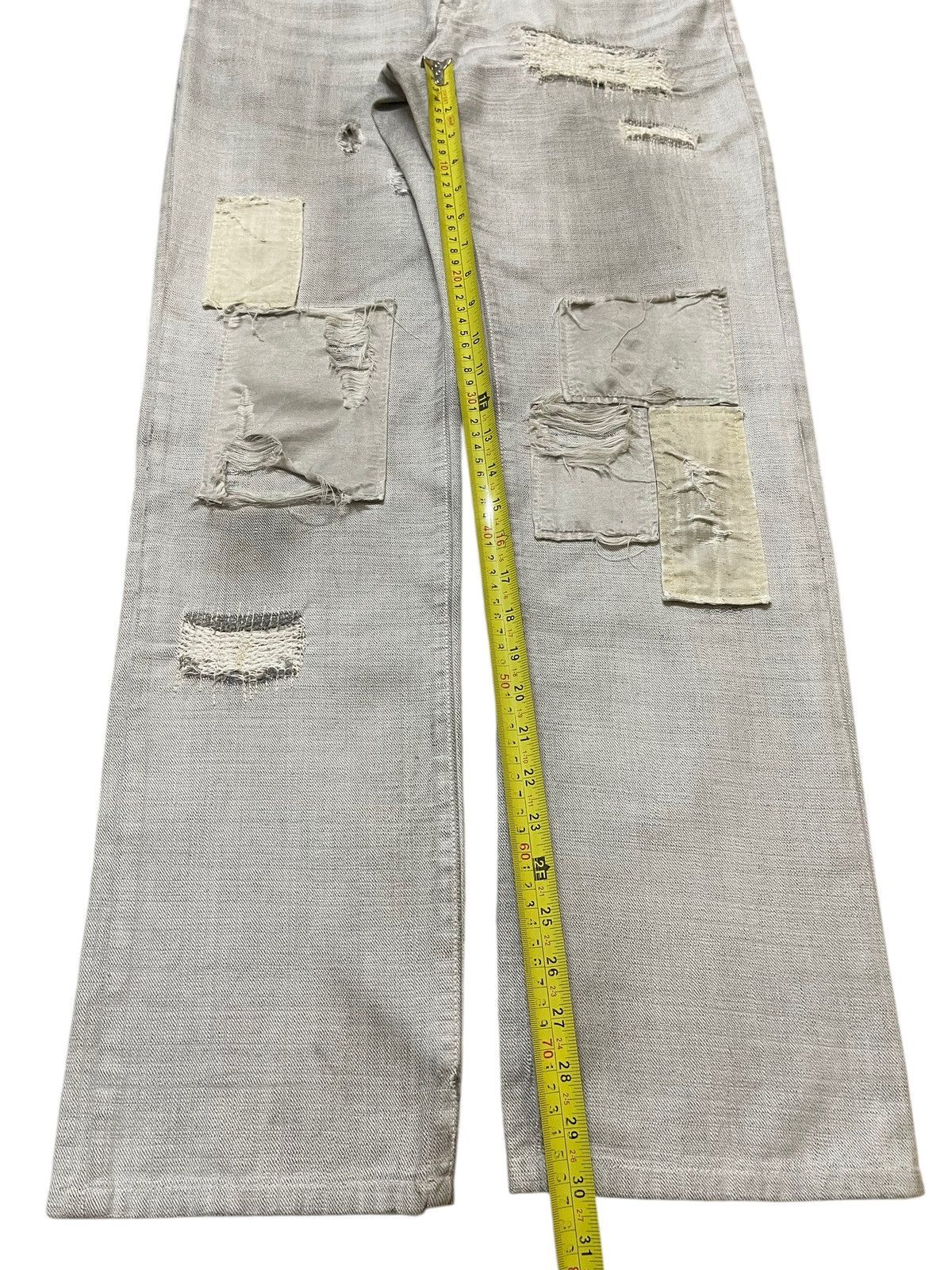 14th Addiction Vintage Japanese Helb Mud Faded Wash Distress Patches Jeans Size US 31 - 16 Thumbnail