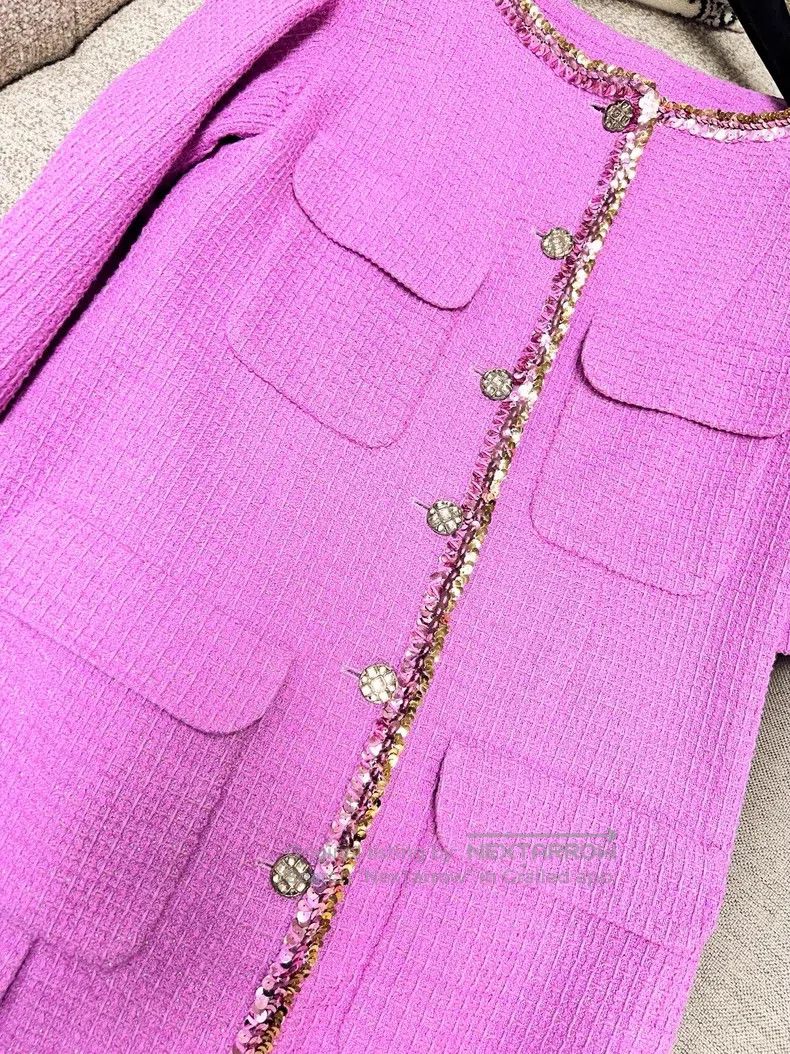 Chanel Chanel Sequin stitching glazed buckle coarse tweed medium Size XS / US 0-2 / IT 36-38 - 4 Thumbnail