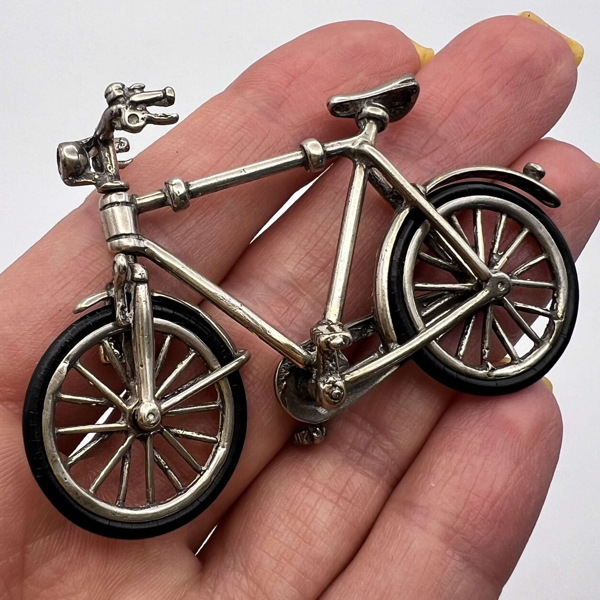 Vintage Vintage Miniature Silver 800 Figure Statue Bike Collectible Size ONE SIZE - 6 Thumbnail