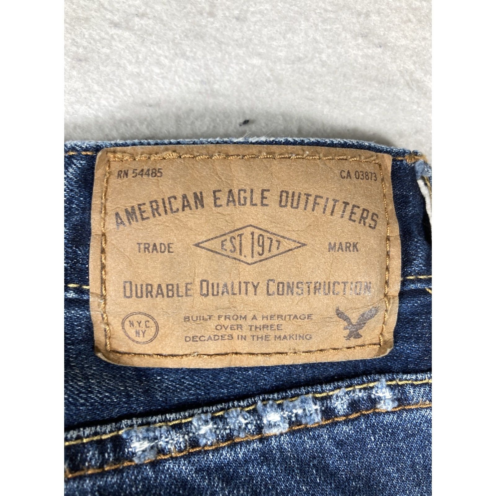 American Eagle Outfitters American Eagle Jeans Men 26x28 Blue Straight Fit Denim Casual Mid Rise Cotton 2010s Size US 26 / EU 42 - 8 Thumbnail