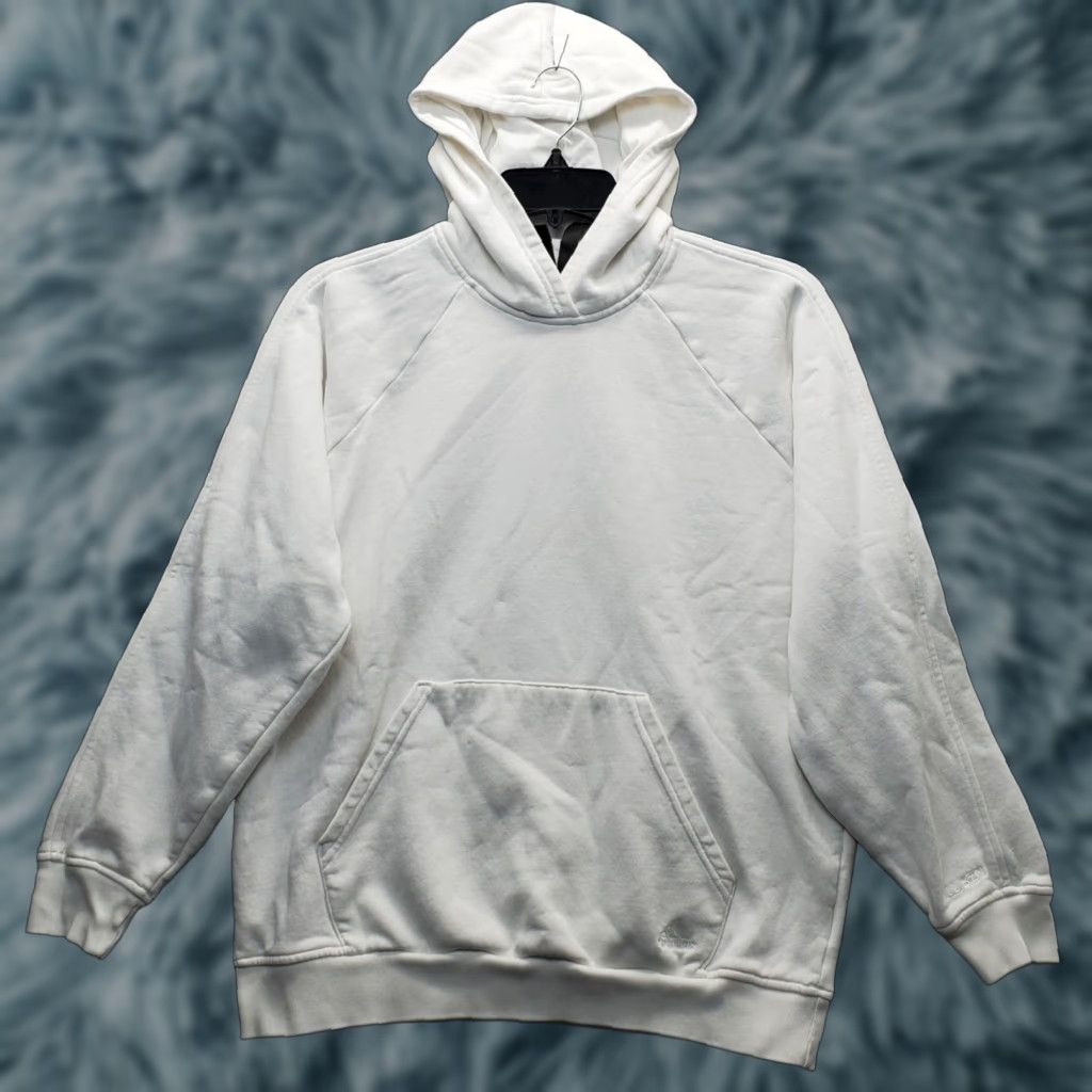 Adidas Adidas Womens Small White Embroidered Logo Fleece Lined Hooded Pullover Hoodie Size S / US 4 / IT 40 - 1 Thumbnail