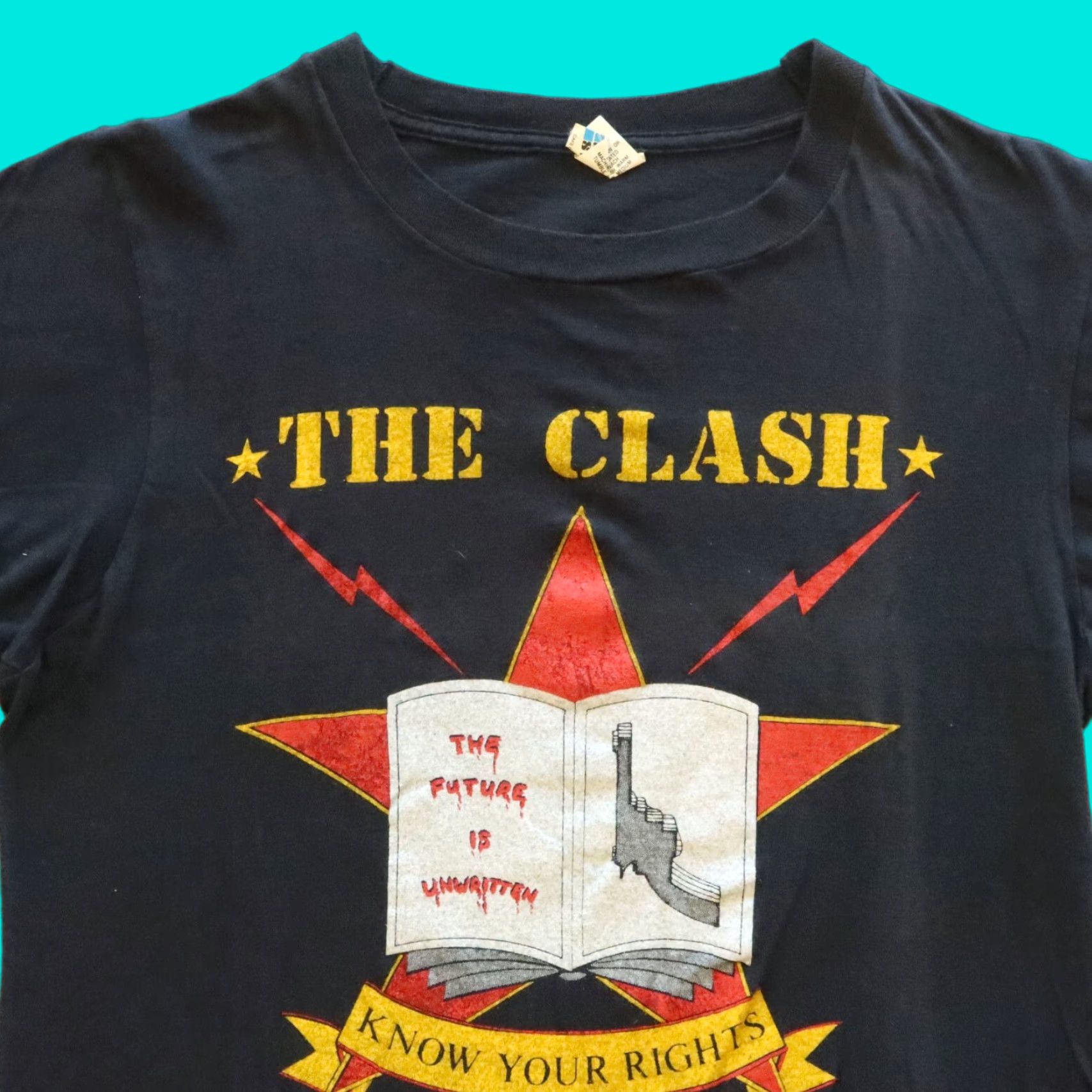 Vintage VINTAGE The Clash Combat Rock Tshirt North American Campaign Black L Mens Size US L / EU 52-54 / 3 - 1 Thumbnail