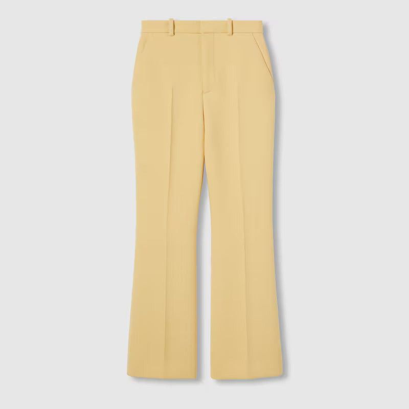 Gucci oc11z1125 Light Wool Crêpe Pant in Yellow Size 28" / US 6 / IT 42 - 1 Thumbnail