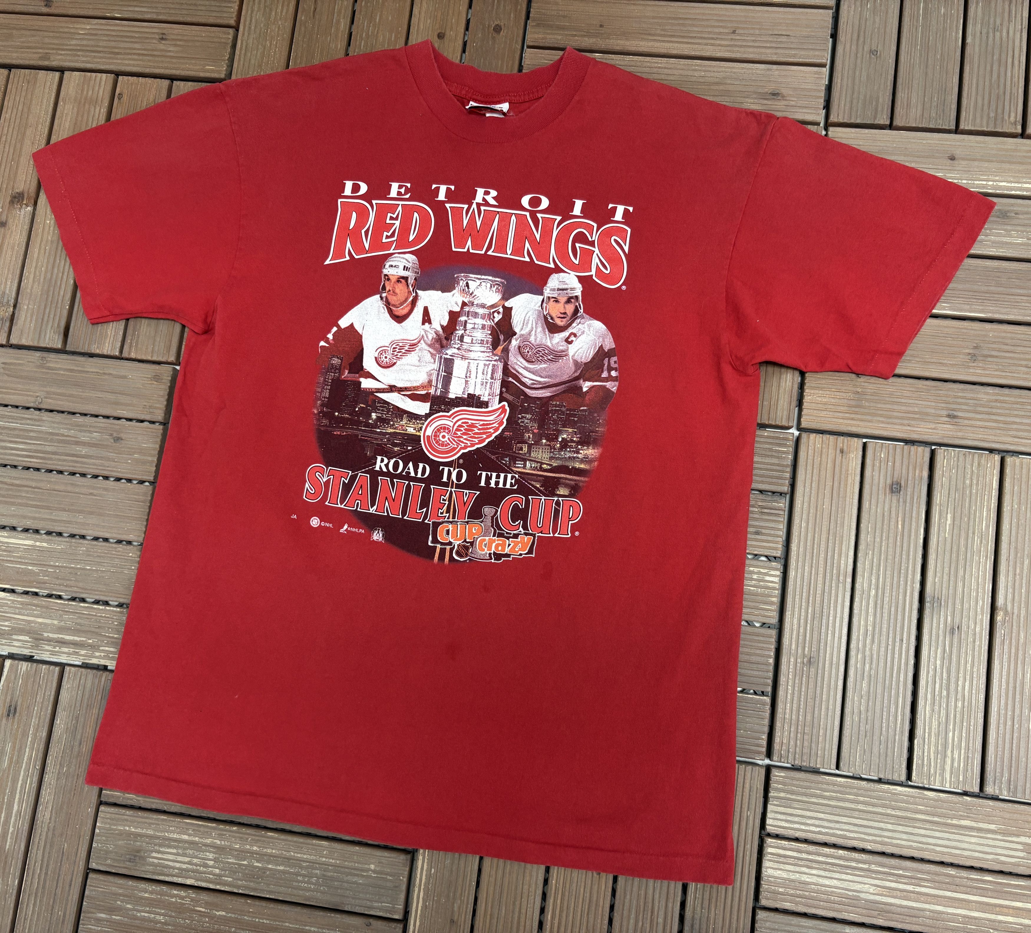 Vintage Detroit Red Wings Road To The Stanley Cup Vintage Red Tee Size US XL / EU 56 / 4 - 3 Thumbnail