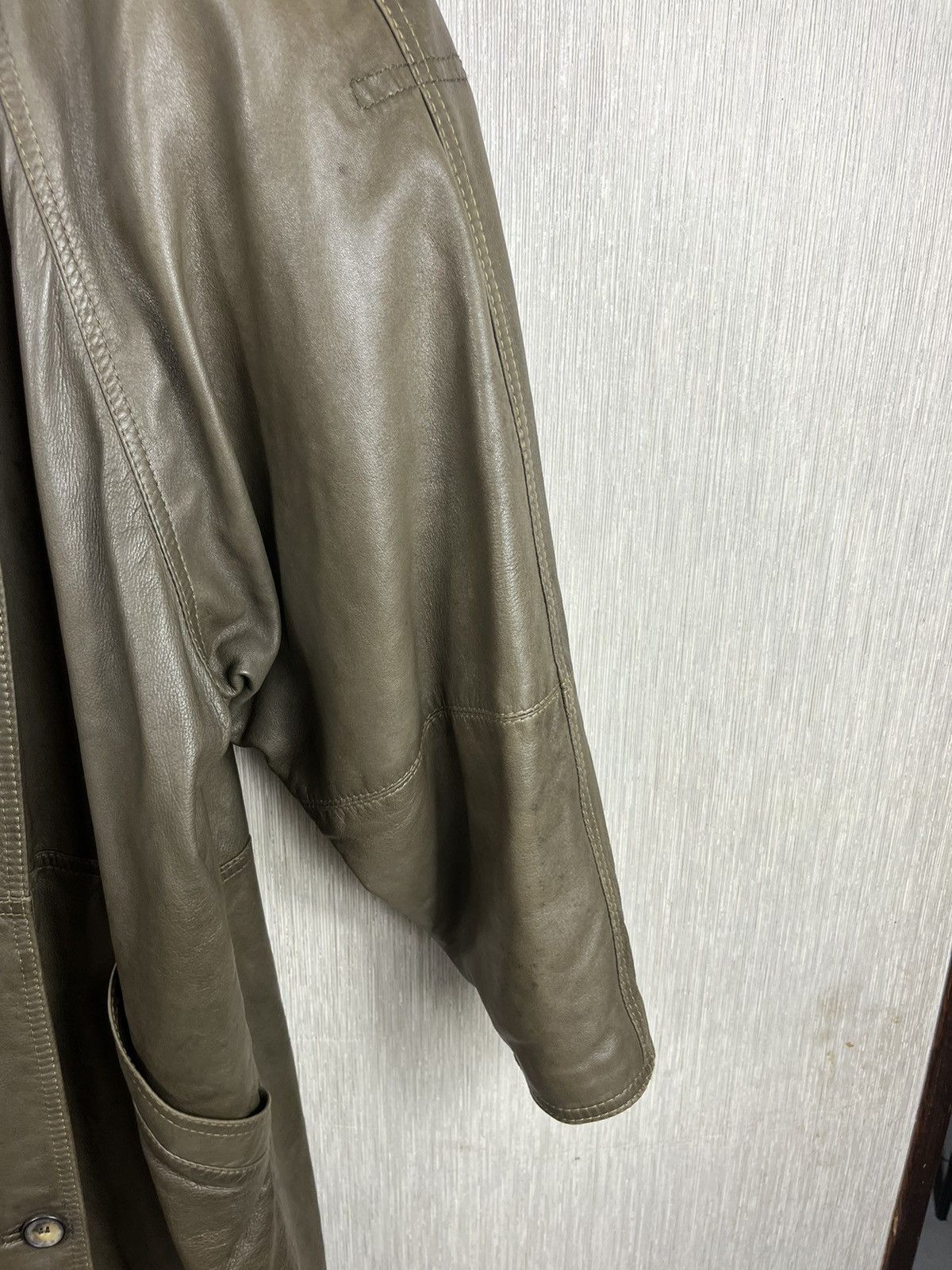 Versace × Vintage Vintage Gianni Versace leather double-breasted coat jacket Size US XL / EU 56 / 4 - 6 Thumbnail
