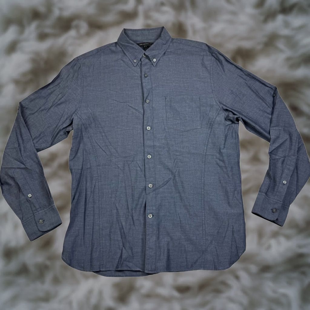 John Varvatos John Varvatos Button-Up Shirt Blue L 100% Cotton Long Sleeve Collar-Down Mens Regular Front-Button Shirt Size US L / EU 52-54 / 3 - 1 Thumbnail