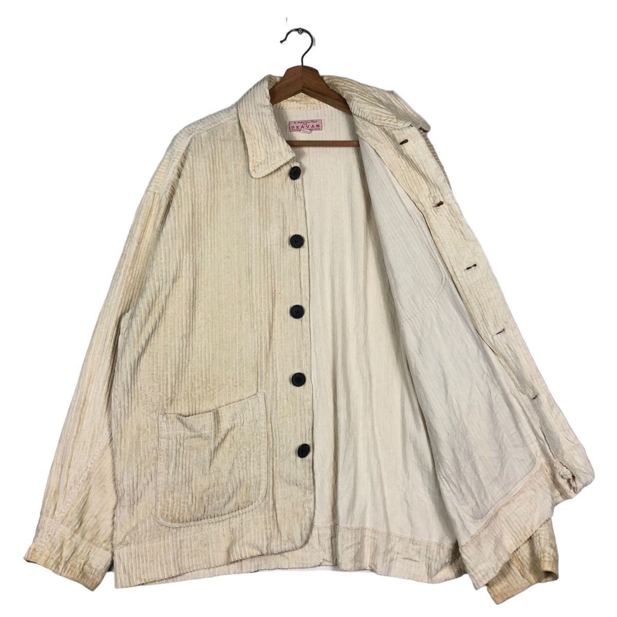 Issey Miyake 🔥Vintage Chore Corduroy Jacket Big Pocket Seavan Japan Made Size US L / EU 52-54 / 3 - 11 Thumbnail