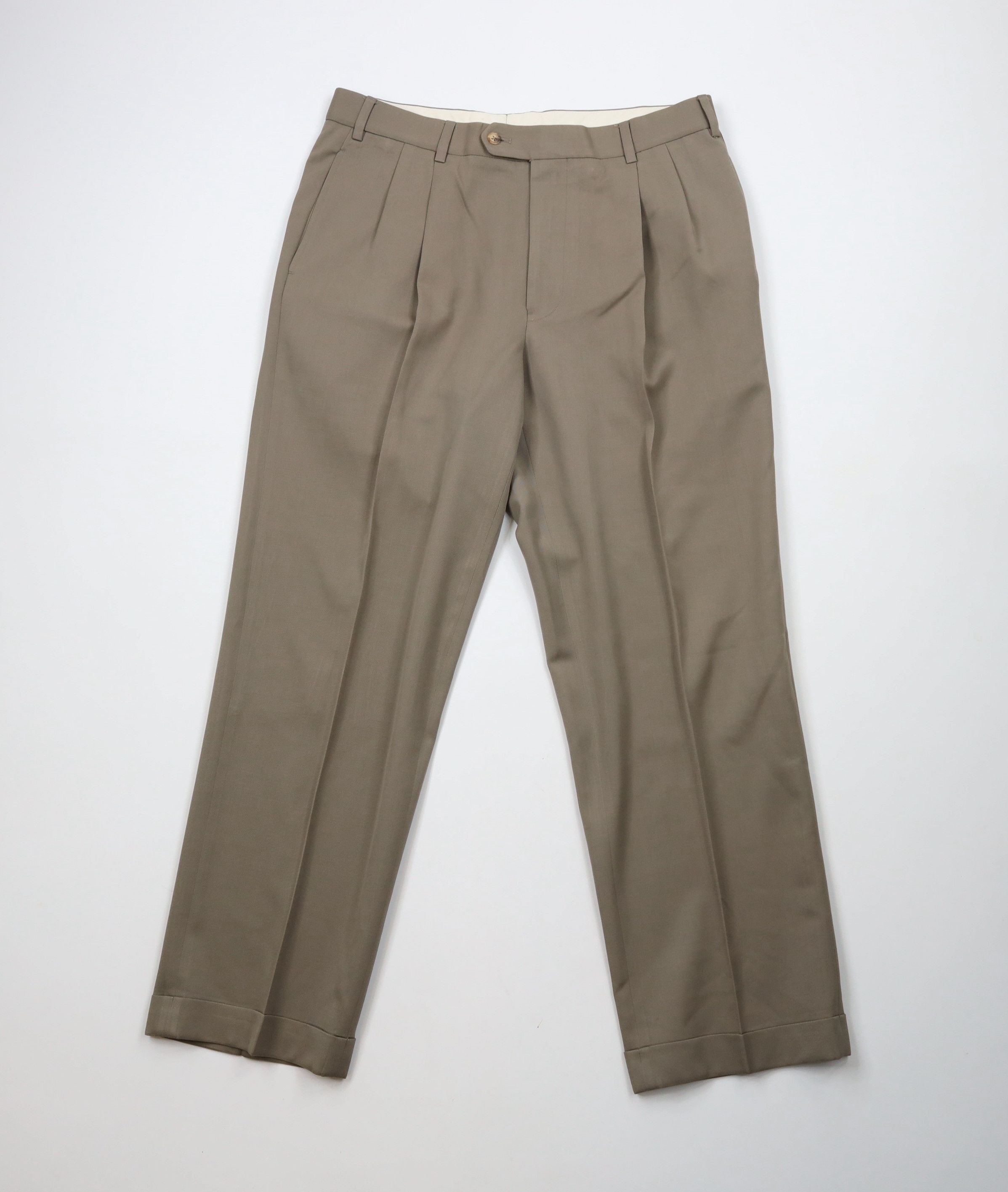 Brooks Brothers × Vintage Vintage 90s Brooks Brothers Cuffed Wide Leg Chino Pants Size US 34 / EU 50 - 1 Thumbnail