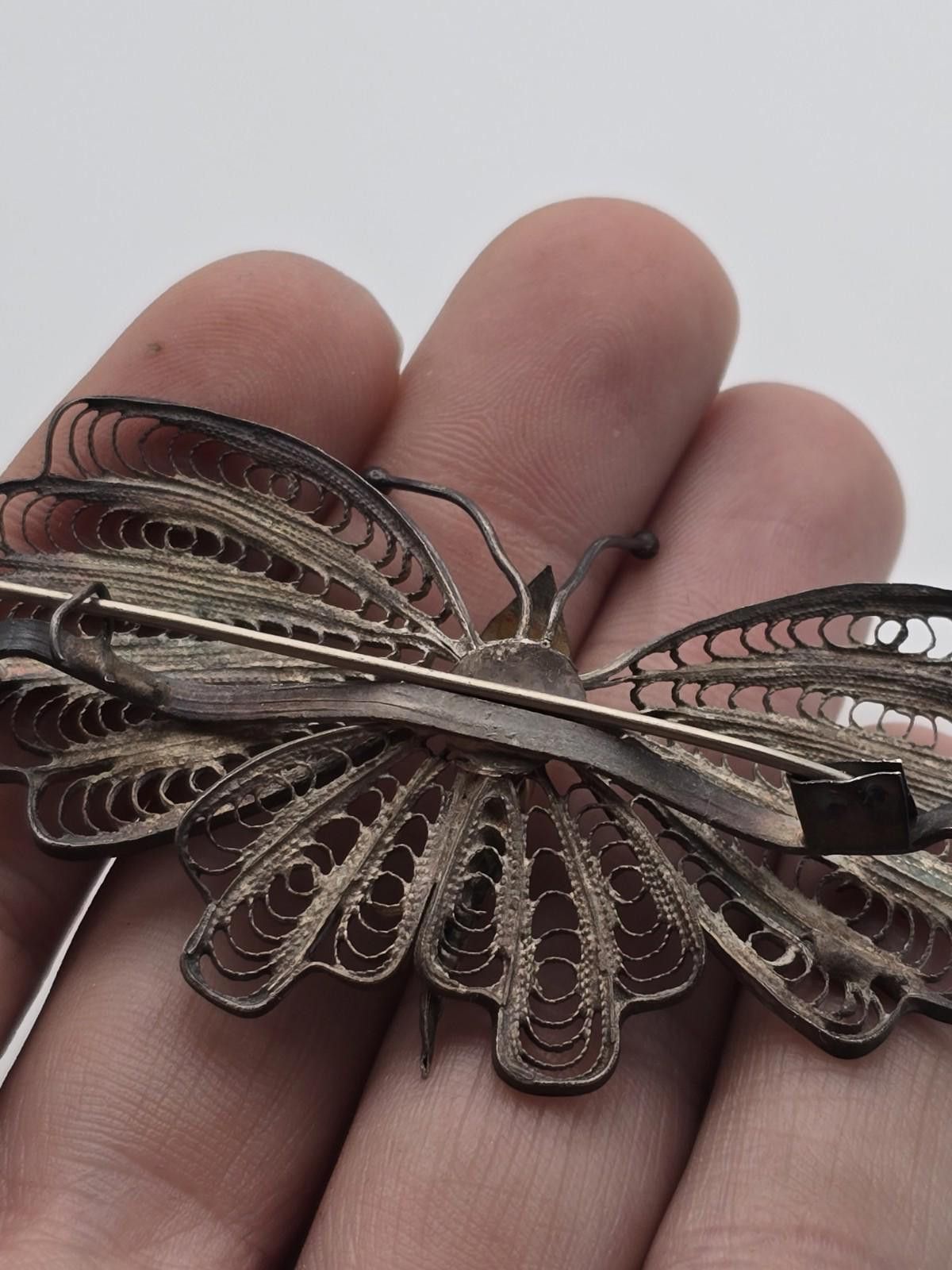 Other Antique Silver Filigree Butterfly & Layered Flower Brooch Size ONE SIZE - 9 Thumbnail