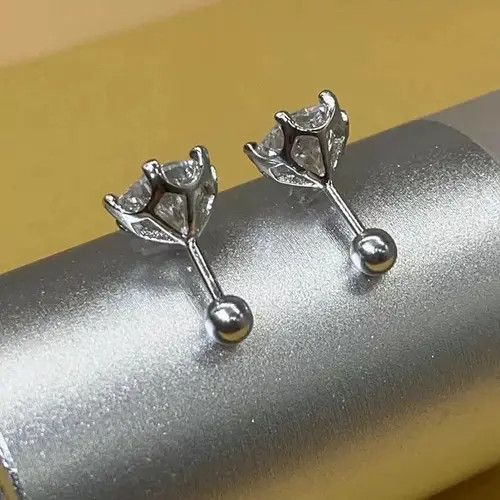 Other 1 Carat Moissanite Screw Stud Earrings Size ONE SIZE - 2 Thumbnail