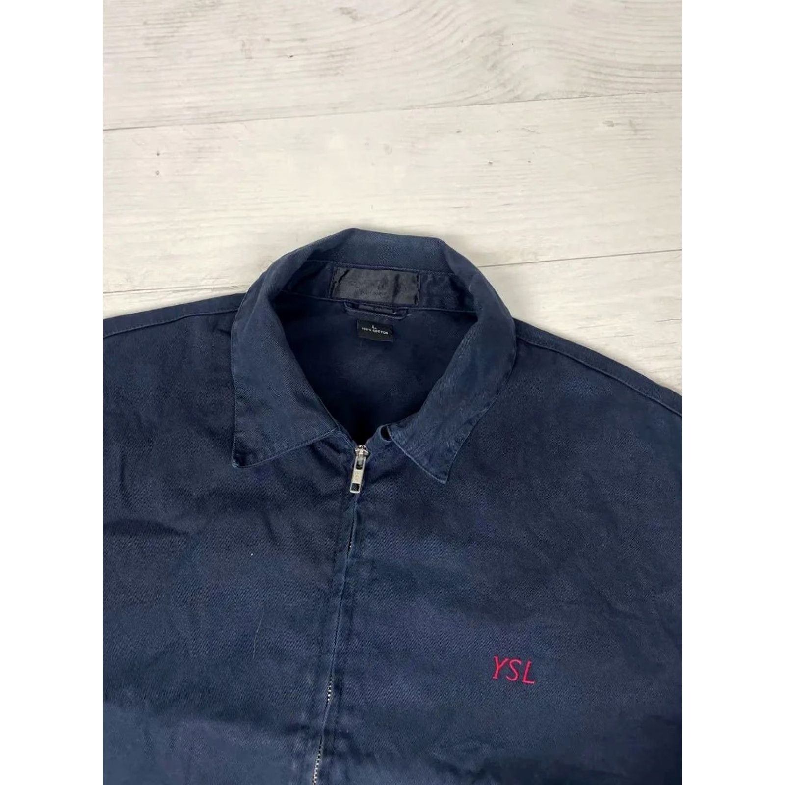 Yves Saint Laurent VINTAGE Yves Saint Laurent YSL Denim Bomber Jacket Men Size L Blue 90s Size US L / EU 52-54 / 3 - 2 Thumbnail