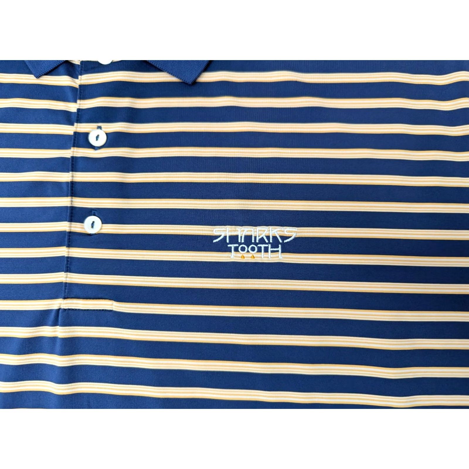 Peter Millar Peter Millar Summer Comfort Polo Shirt Men XL Striped Shark Tooth Golf EUC Yellow Blue Multicolor Polo Shirt Mens Size US XL / EU 56 / 4 - 3 Thumbnail