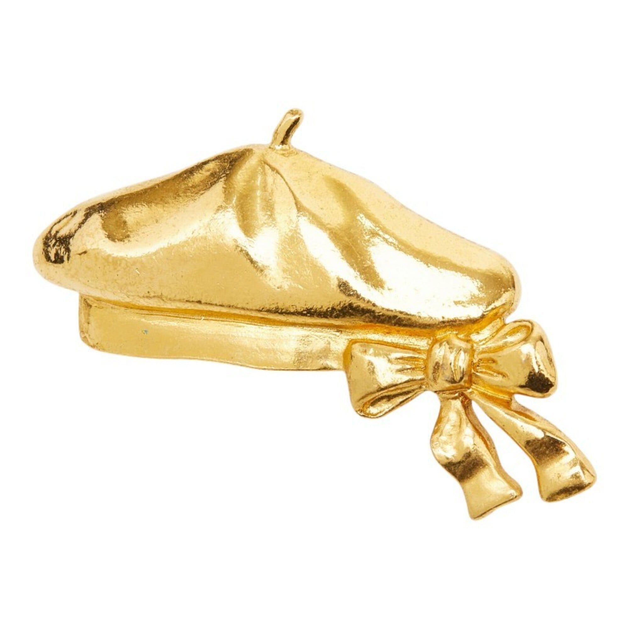 Chanel Chanel Vintage Ribbon Beret Brooch Gold Plated Women's CHANEL Size ONE SIZE - 1 Thumbnail