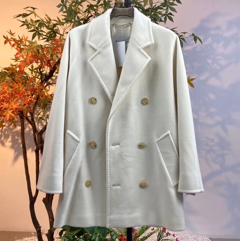 Max Mara MaxMara Cream Wool Women's Coat 0089 Size S / US 4 / IT 40 - 1 Thumbnail
