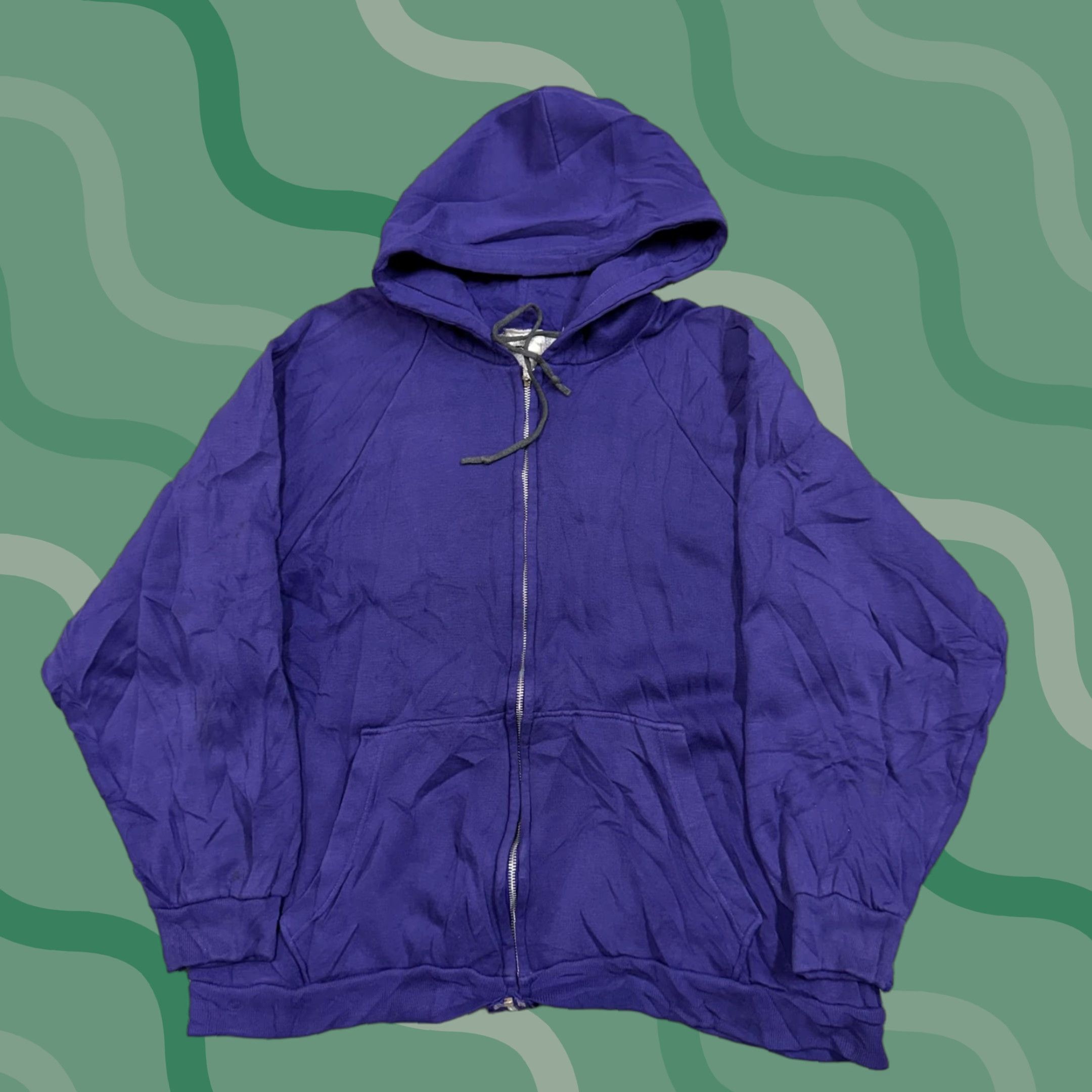 McGregor VINTAGE MacGregor Hoodie Mens Large Purple Full Zip 80s Solid Knit Acrylic Pockets Hooded Zipper Regular Sleeve Long Crew Neck Fall Winter Spring Mens Size US L / EU 52-54 / 3 - 1 Thumbnail