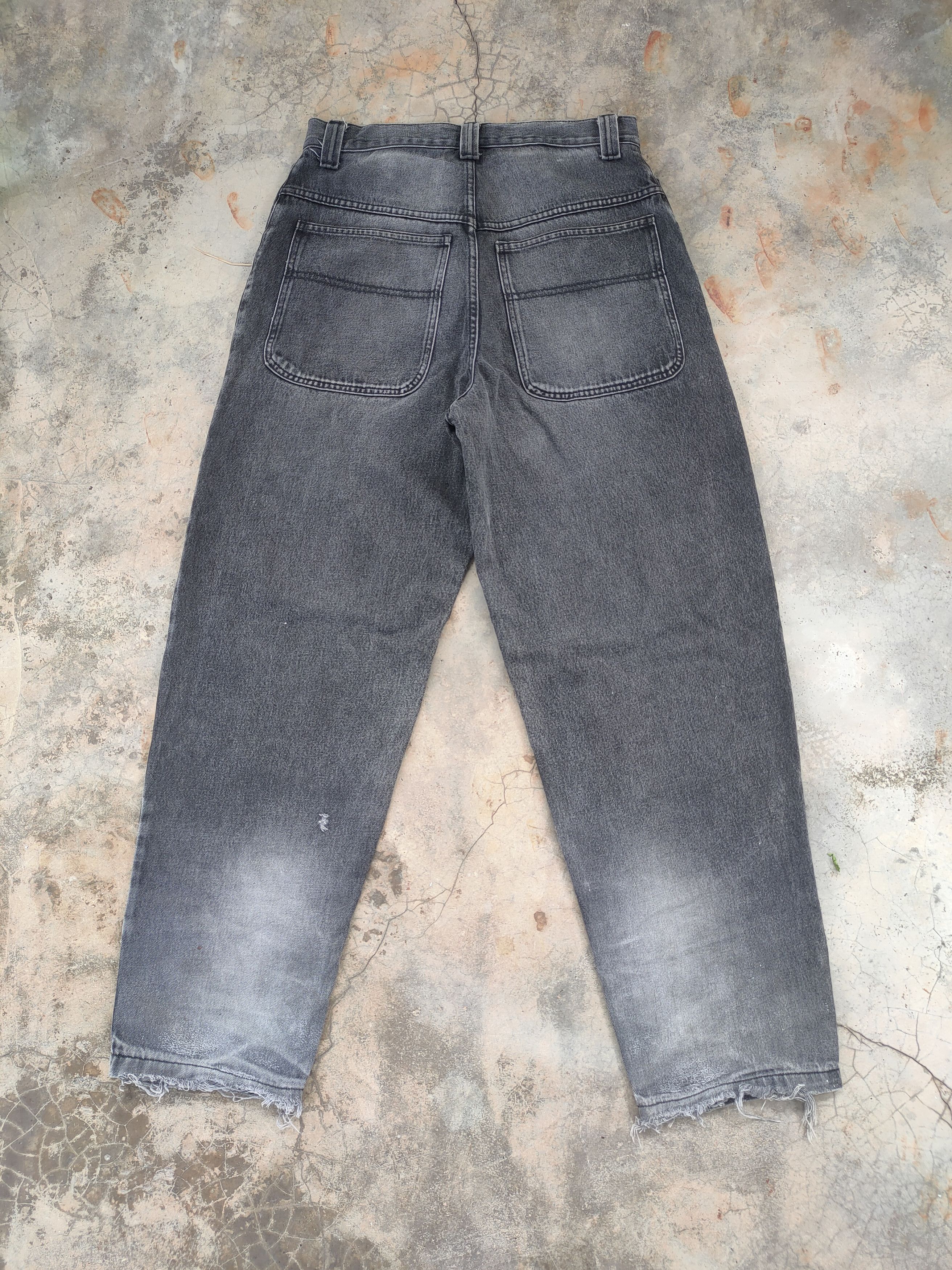 Jean × Vintage W34 VINTAGE KNOCKOUT FADED BLACK DISTRESSED JEANS PANTS Size US 34 / EU 50 - 1 Thumbnail