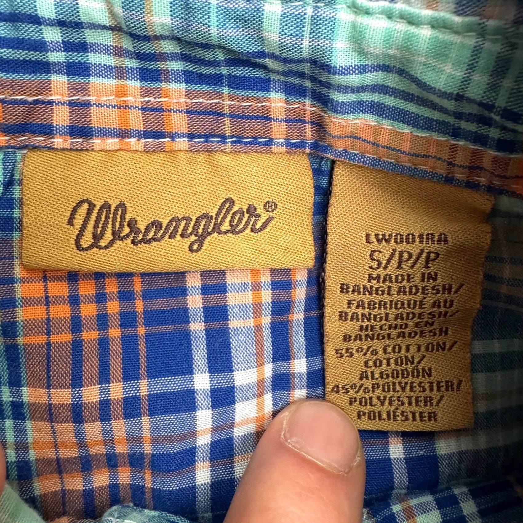 Wrangler Wrangler Shirt Womens S Western Pearl Snap Button Down Blue Orange Plaid Top Size S / US 4 / IT 40 - 5 Thumbnail