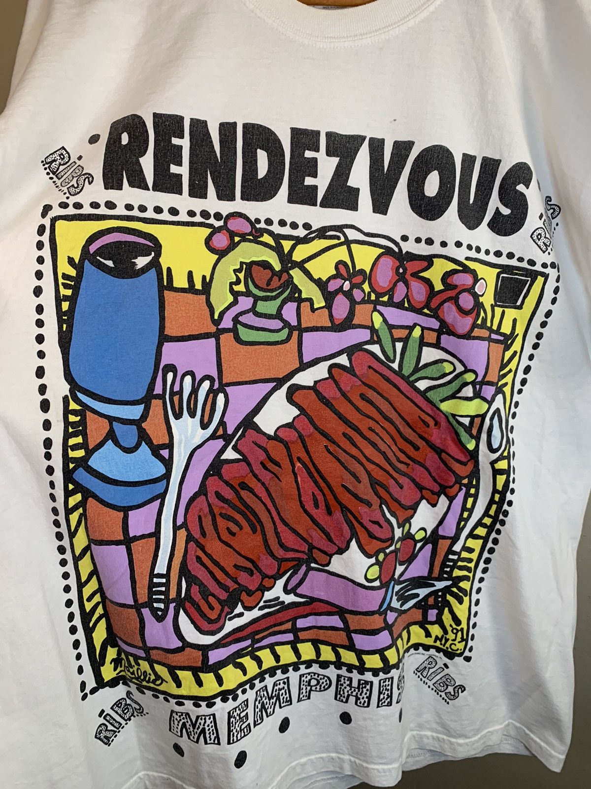 Vintage RARE* Vintage Charlie Vergos BBQ Rib Rendevous Memphis Shirt Size US XL / EU 56 / 4 - 2 Thumbnail