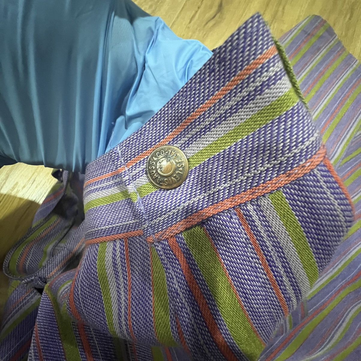 Levi's × Levi's Vintage Clothing × Vintage VINTAGE LEVIS FOR GALS STA PREST PURPLE STRIPE Size 25" / US 0 / IT 36 - 10 Thumbnail