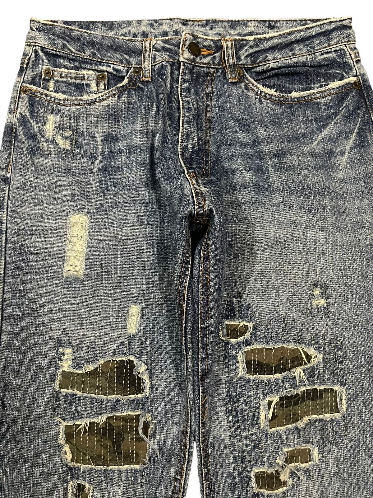 14th Addiction Vintage Japanese Brand Distressed Sashiko Style Jeans Size US 30 / EU 46 - 3 Thumbnail