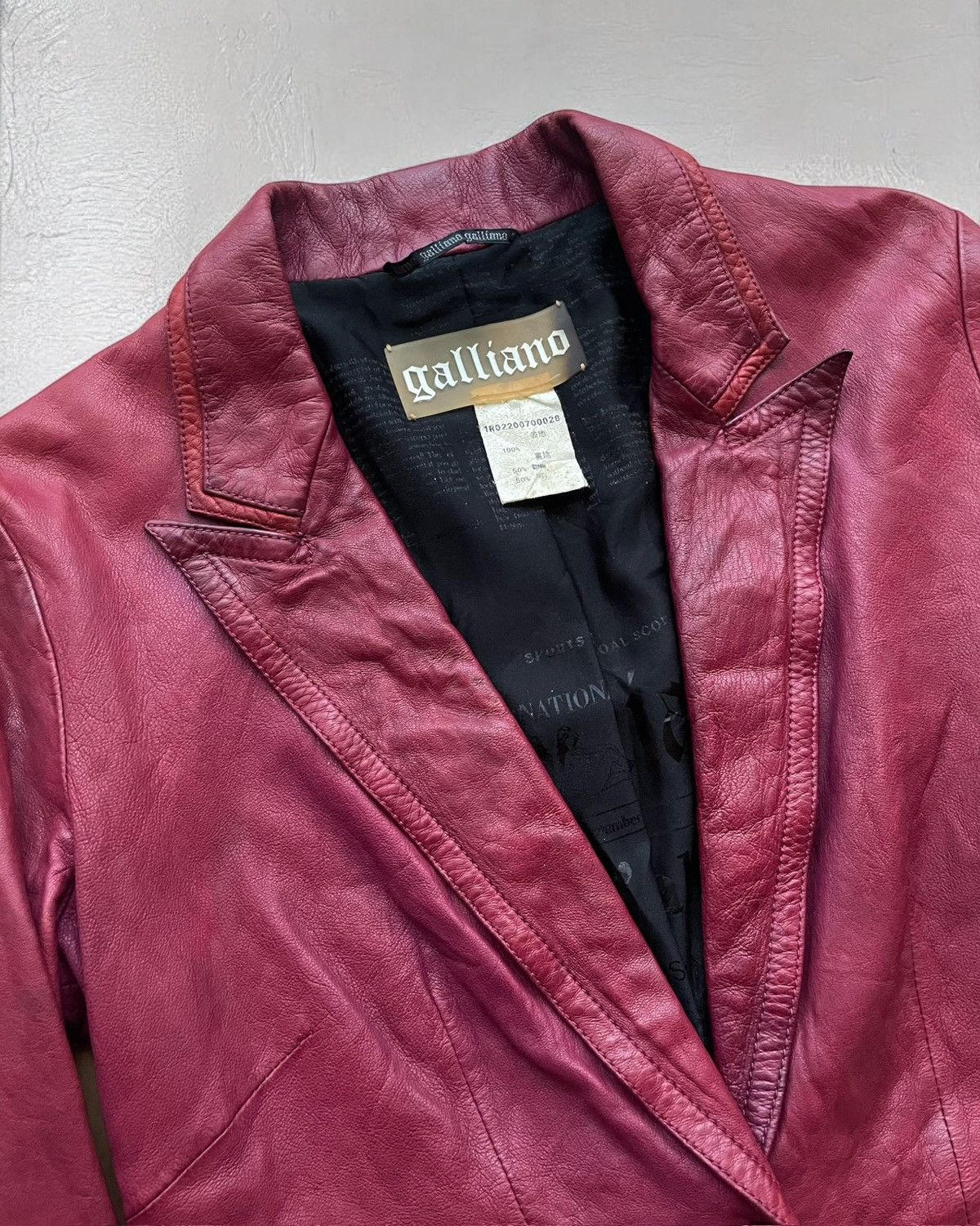 John Galliano Aw2007 Red Leather Cargo Blazer Size US S / EU 44-46 / 1 - 2 Thumbnail