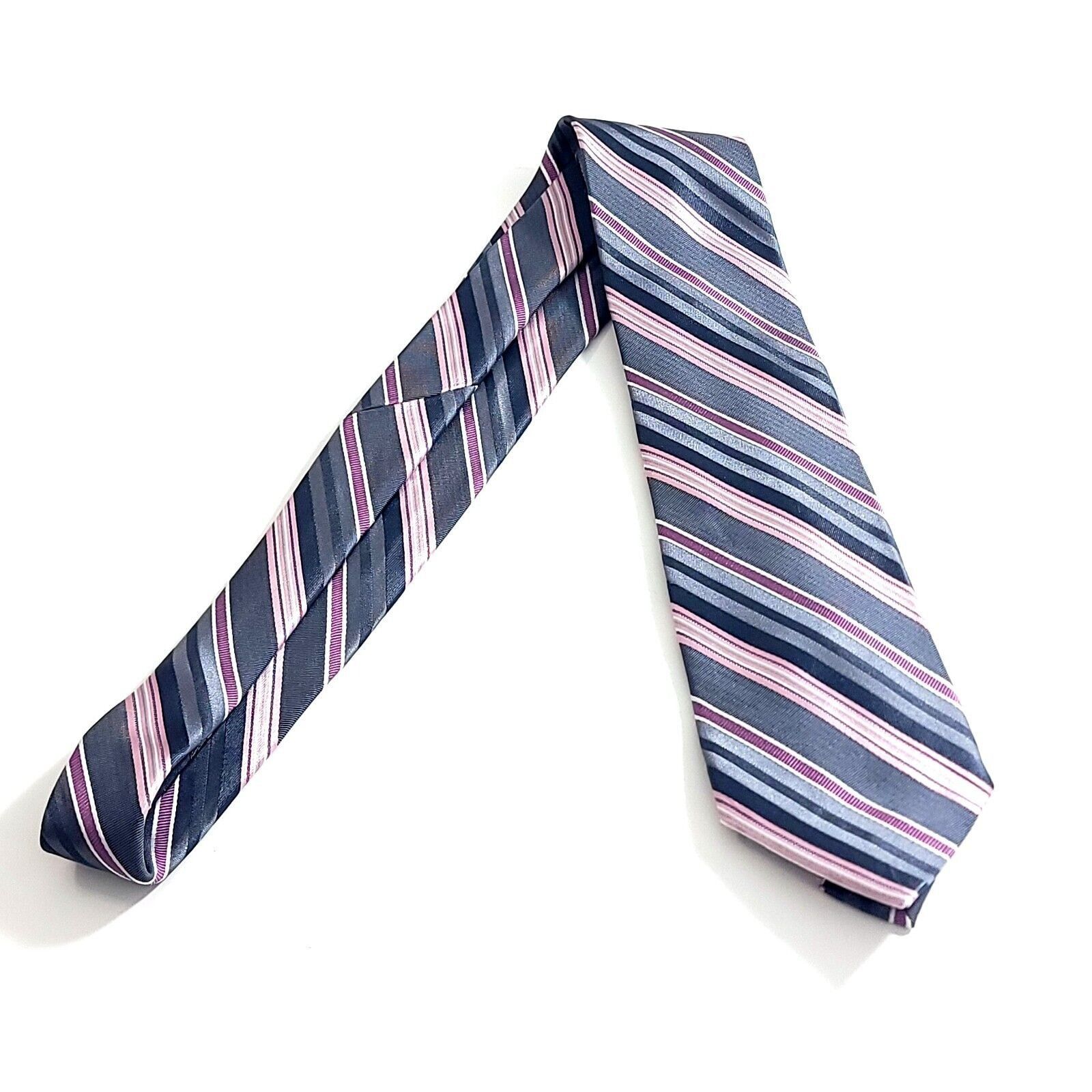 Croft & Barrow Croft & Barrow Gray Pink Woven Striped Silk Tie Size ONE SIZE - 6 Thumbnail