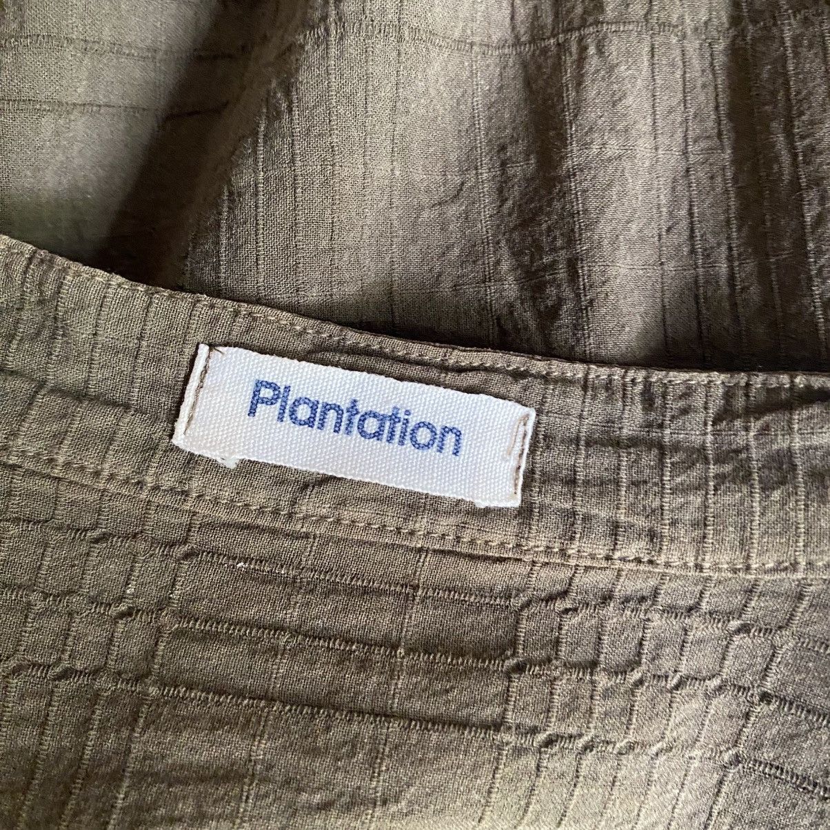 Issey Miyake Plantation Olive Textured Button-Down Tunic Size M / US 6-8 / IT 42-44 - 9 Thumbnail
