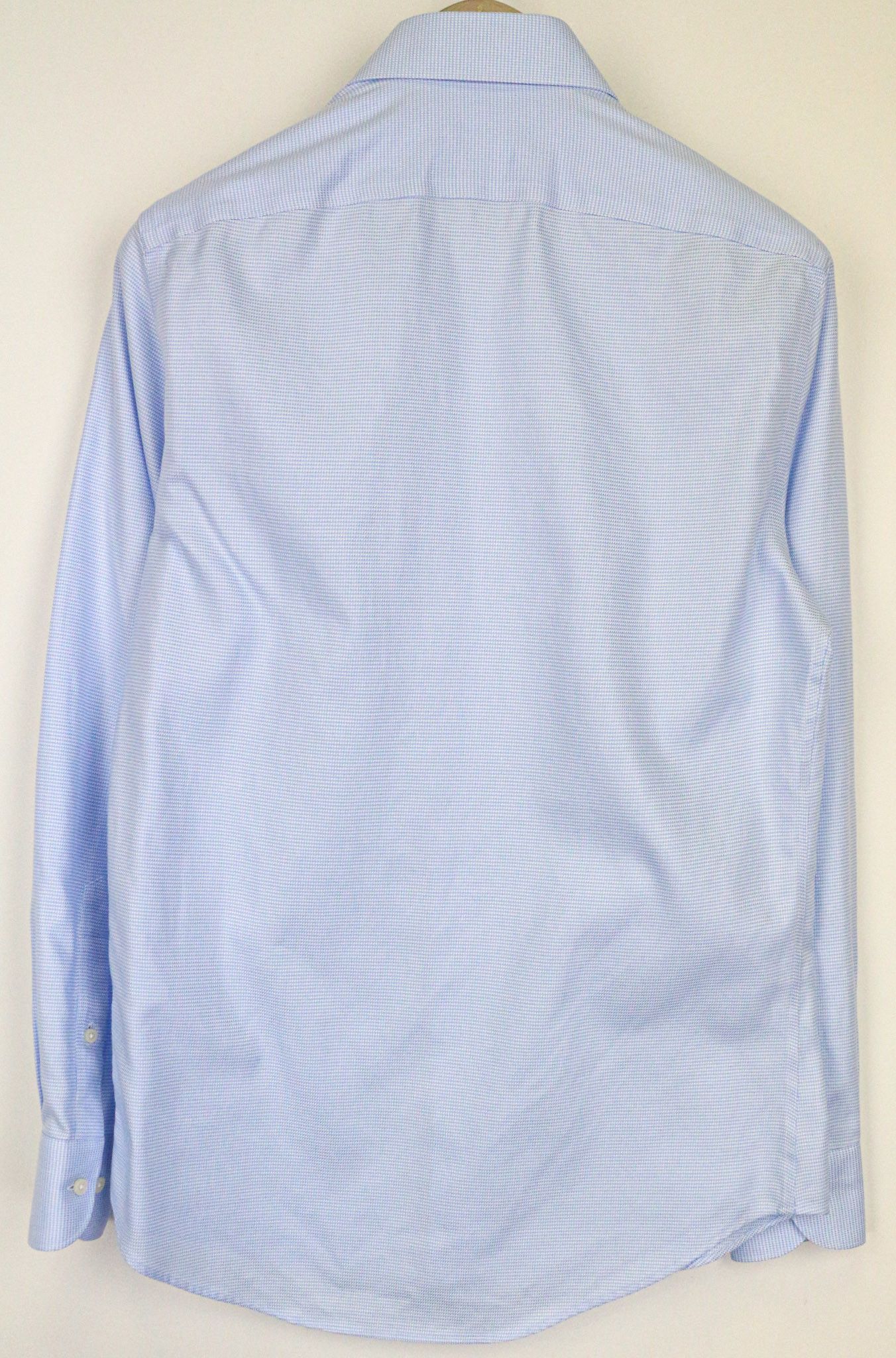 Suitsupply TRAVELLER 37/14 1/2 Slim Blue Cotton Twill Shirt 76242 Size 38R - 2 Thumbnail
