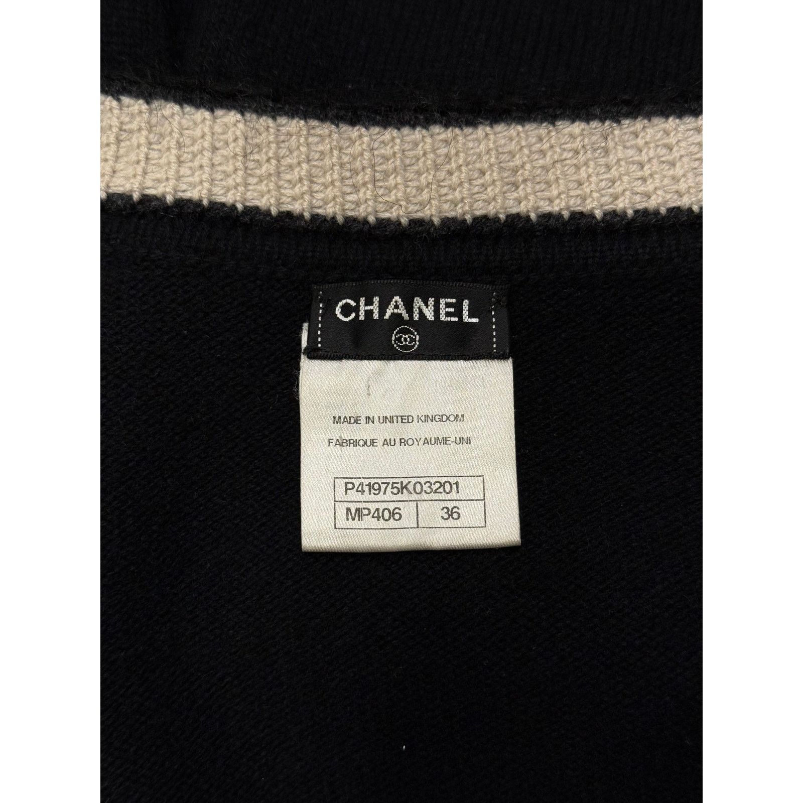 Chanel S/S2006 Chanel black cashmere jacket with chain trim Size XS / US 0-2 / IT 36-38 - 10 Thumbnail