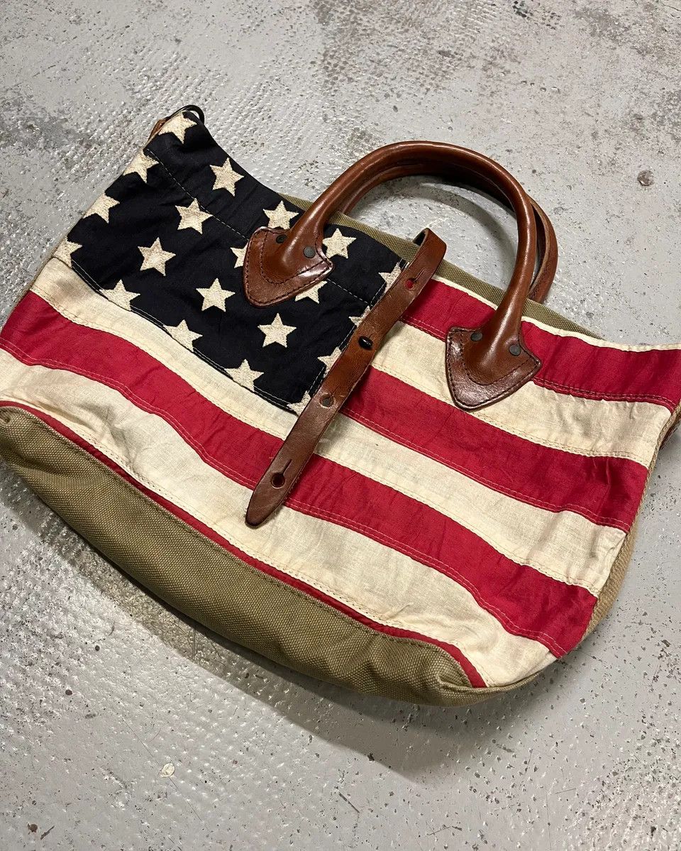 Polo Ralph Lauren Ralph Lauren Denim & Supply vintage USA Flag Khaki Tote Bag Size ONE SIZE - 3 Thumbnail