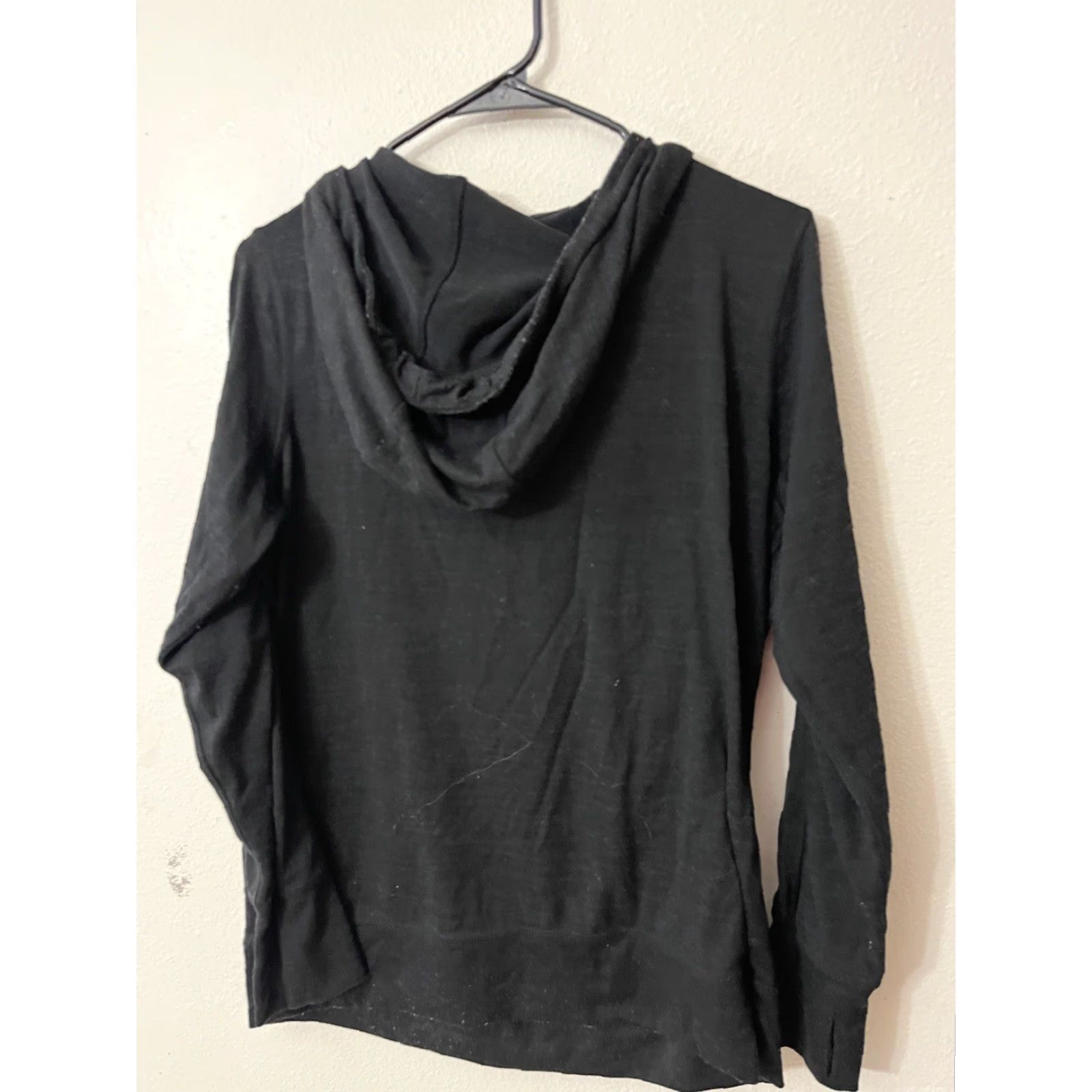 Vintage L.L. BEAN Marled Performance Hoodie | Women's Medium Black | Activewear Pullover Size M / US 6-8 / IT 42-44 - 3 Thumbnail