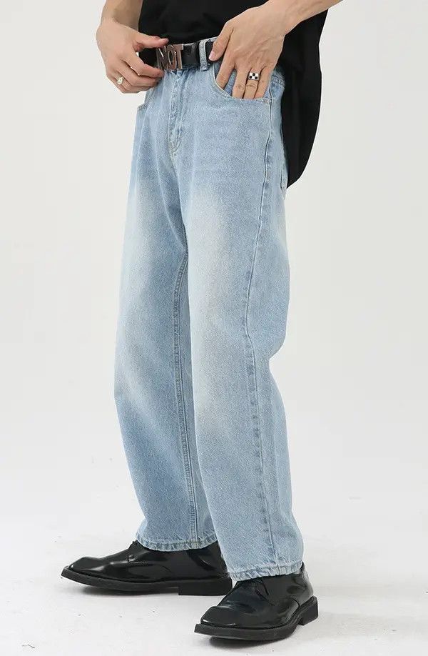 Japanese Brand Kawase x Miku Light blue washed trendy casual straight jeans Size US 32 / EU 48 - 3 Thumbnail