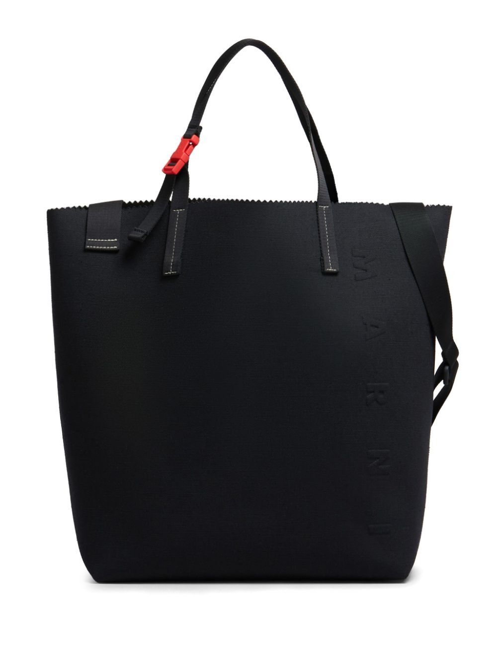 Marni o1w1db11125 Size :OS/Embossed-Logo Tote Bag in Black Size ONE SIZE - 1 Thumbnail